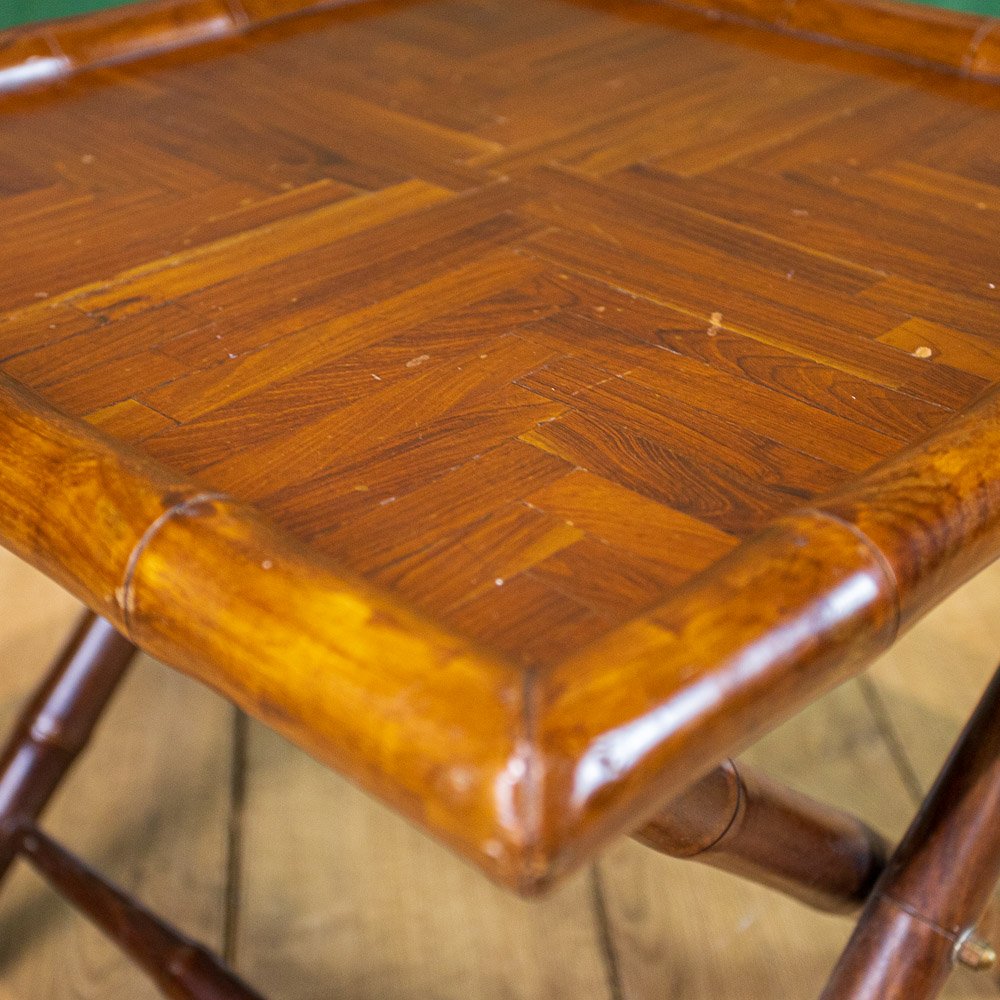Vintage Bamboo Folding Side Table