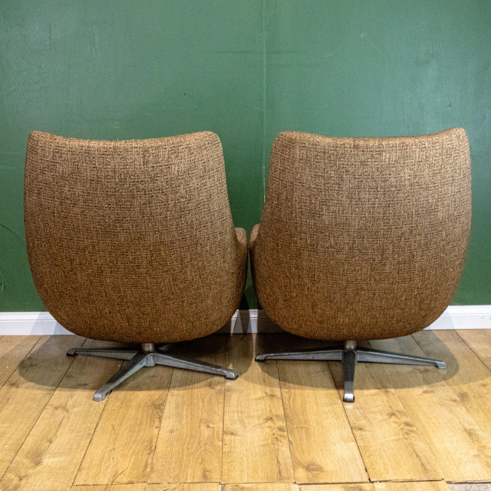 Pair of Mid-Century Swivel Armchairs