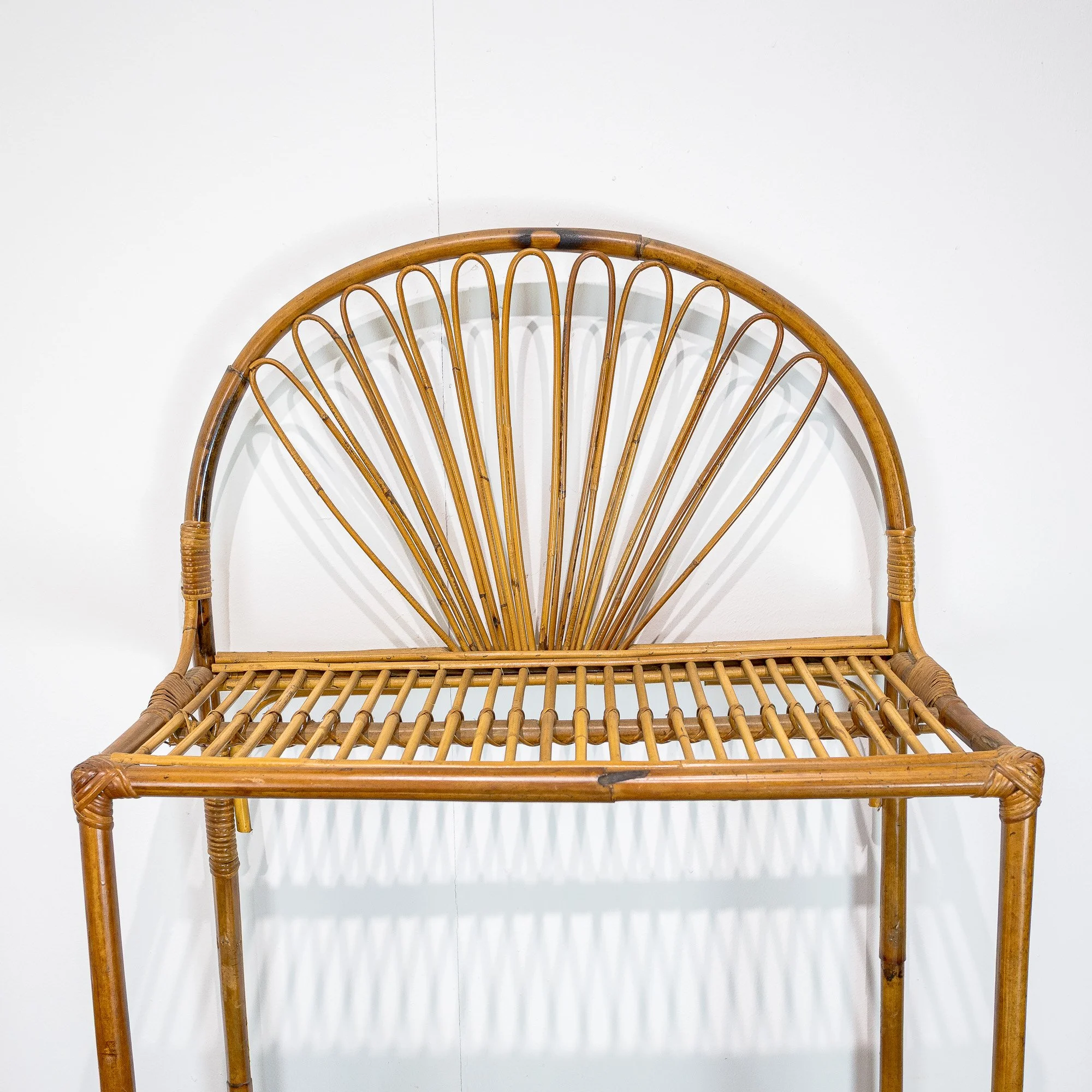 Vintage Arched 4 Tier Bamboo Shelving Unit