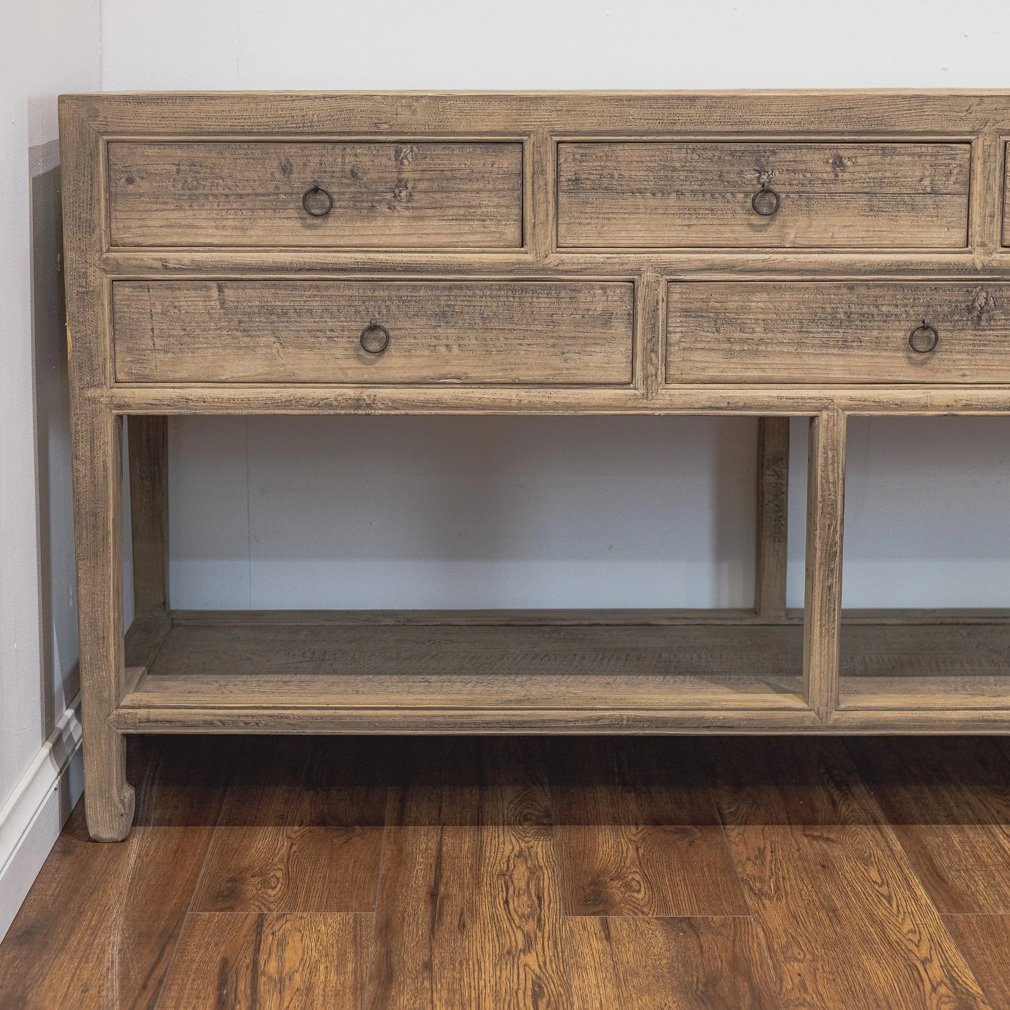Reclaimed Silvered Elm Large 9 Drawer Console Table -5.jpg