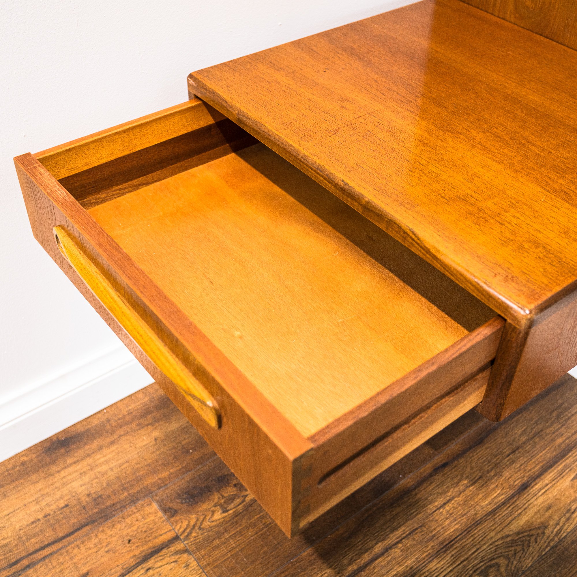 G Plan Fresco Teak Double Headboard with Floating Bedside Cabinets by V. B. Wilkins