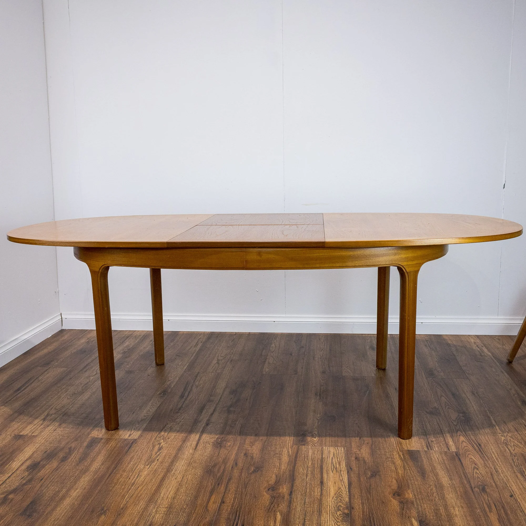 Nathan Teak Oval Extending Dining Table and 4 Chairs