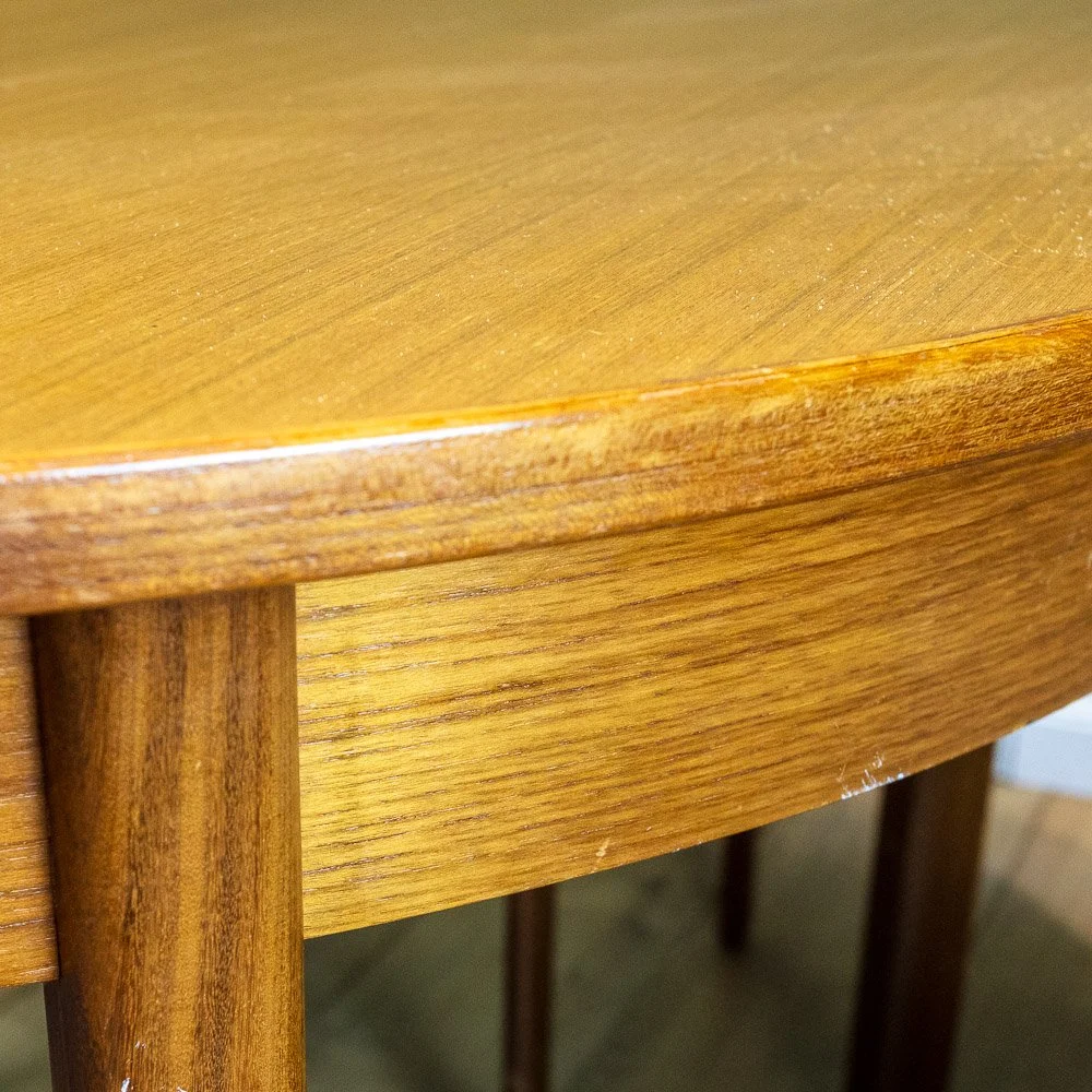 Mid-Century Teak Round Dining Table & 4 Chairs