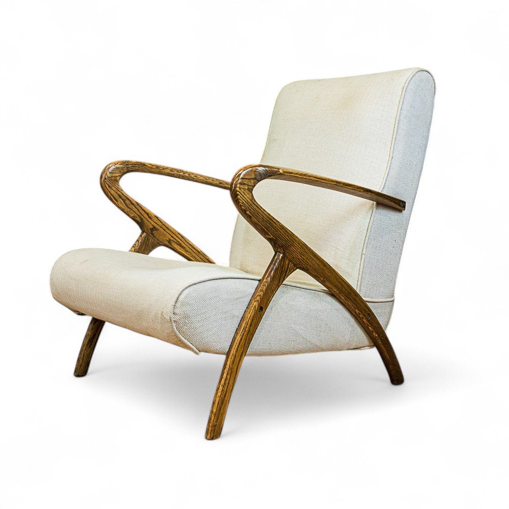 Mid Century Oak Fireside Armchair