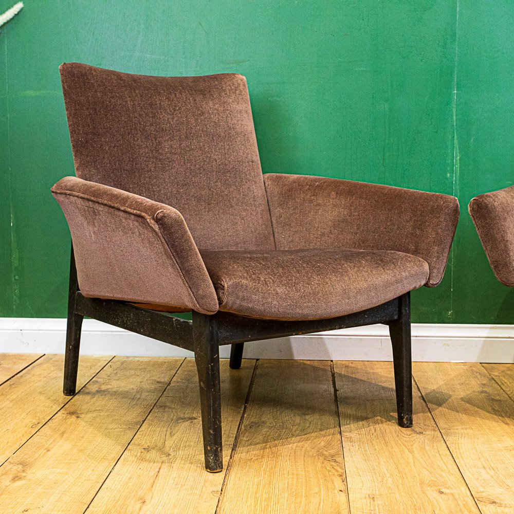 Parker Knoll Pair of Velvet Armchairs