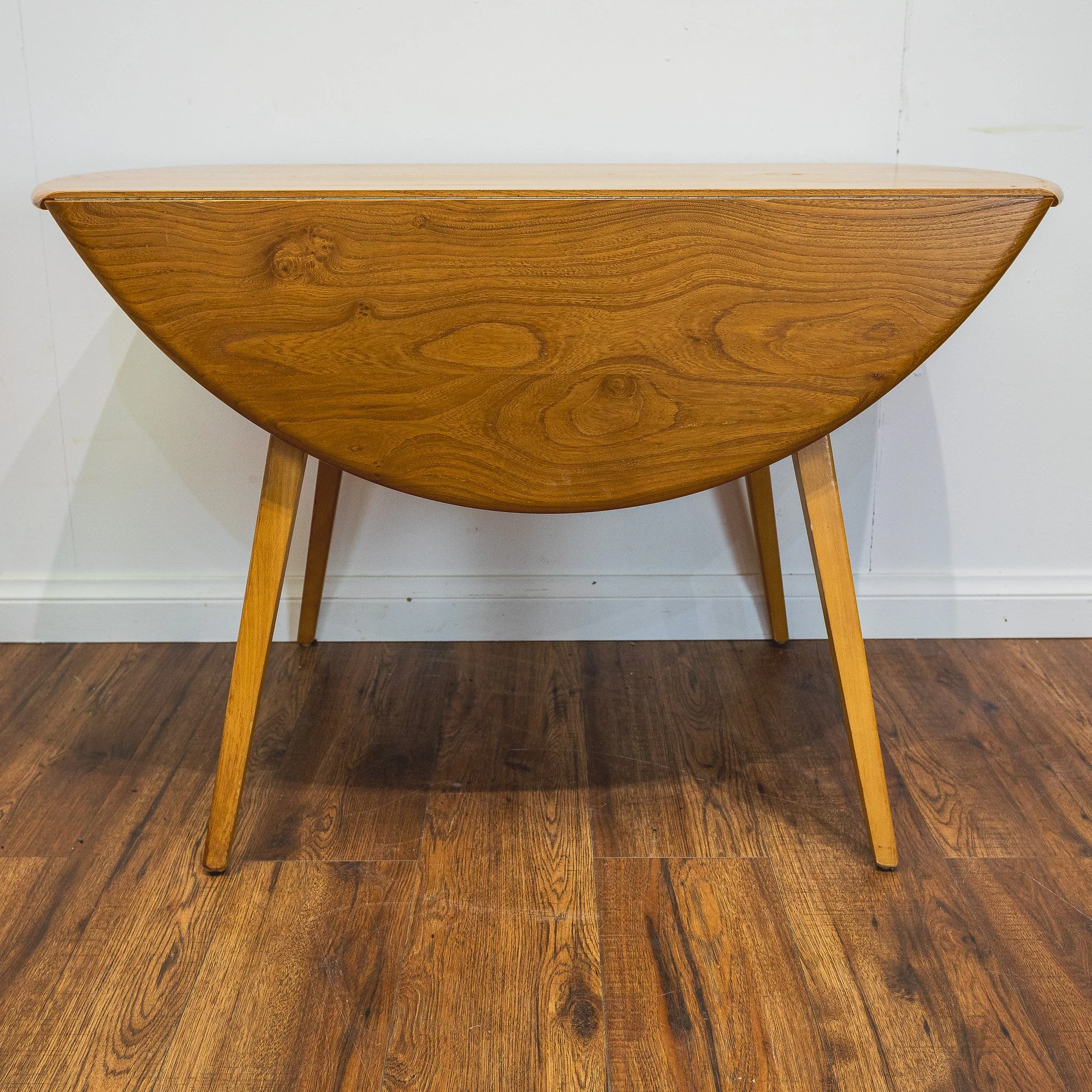 5 - Ercol Elm Model 384 Oval Drop Leaf dining table - 1-10.jpg