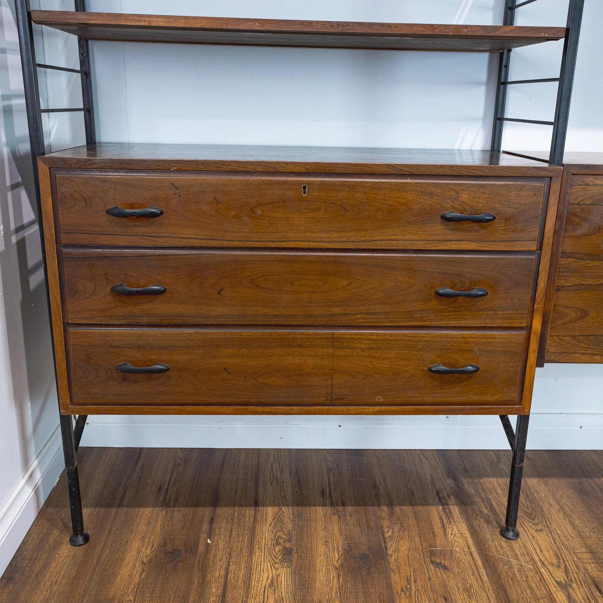Staples Ladderax Rosewood Two-Bay Wall System