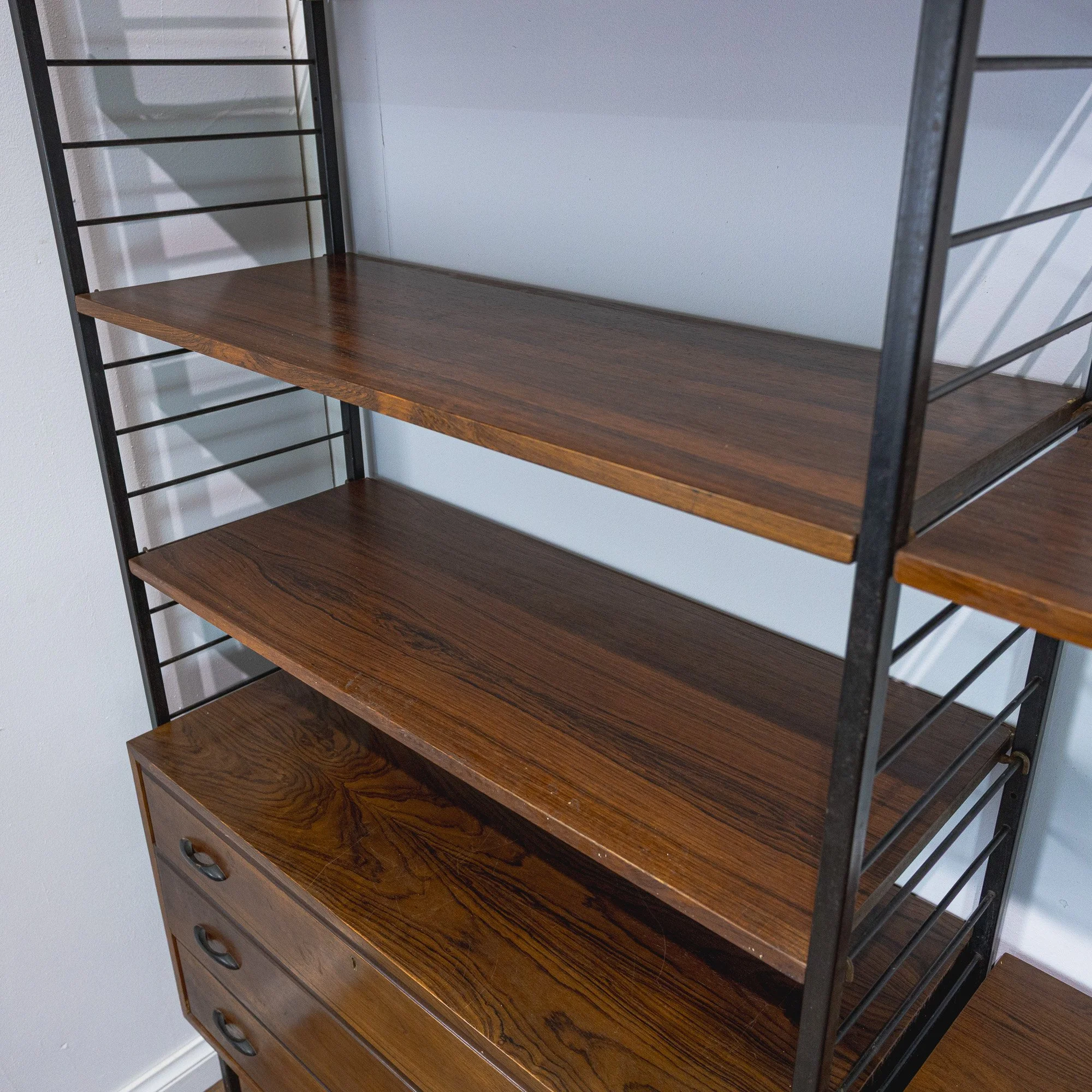 Staples Ladderax Rosewood Two-Bay Wall System