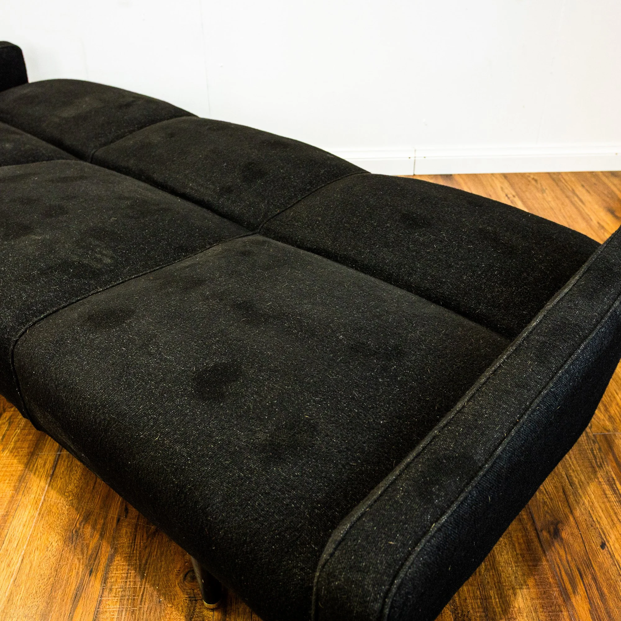 Mid Century Black Fold-Down 3-Seater Sofa Bed