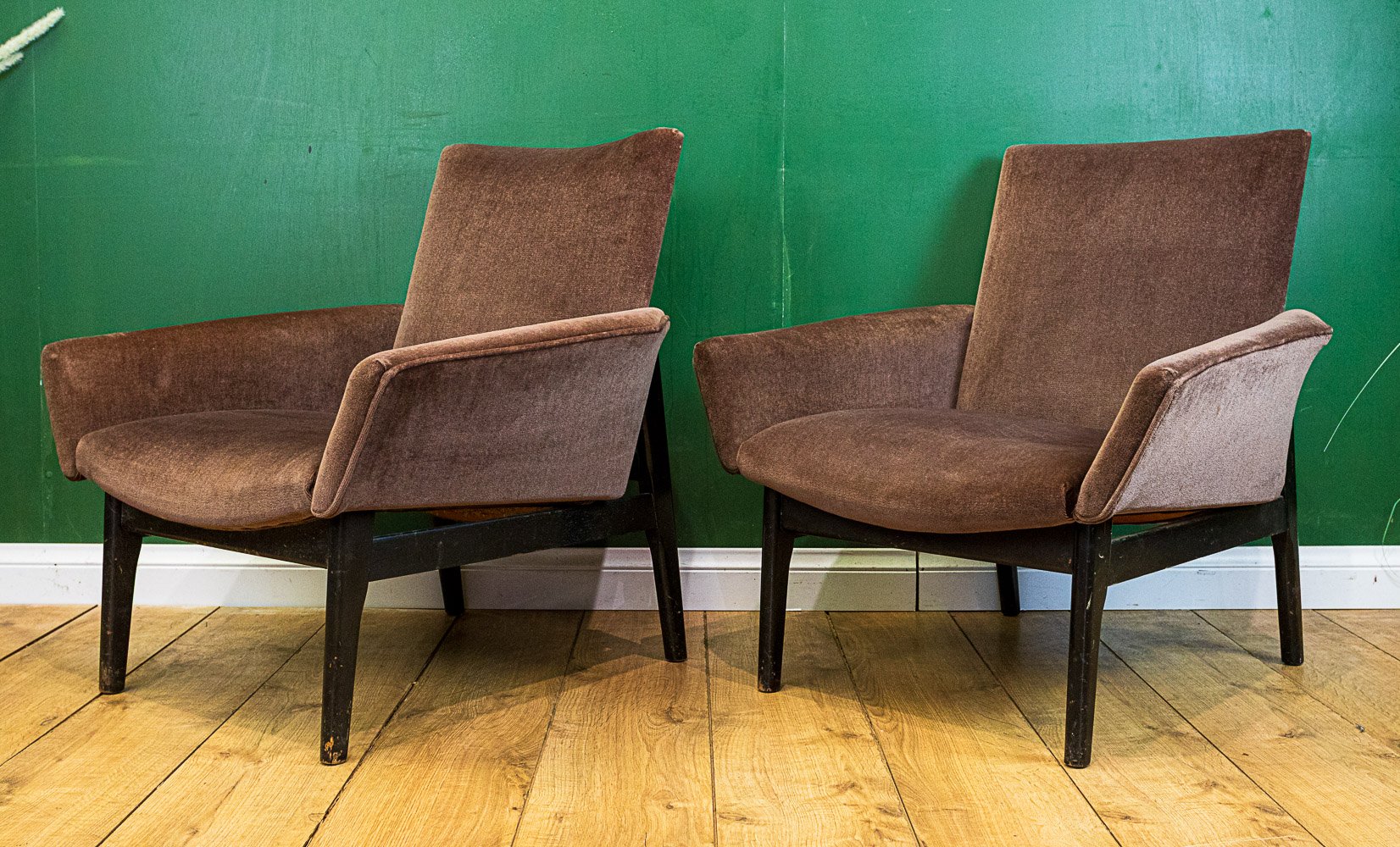 Parker Knoll Pair of Velvet Armchairs