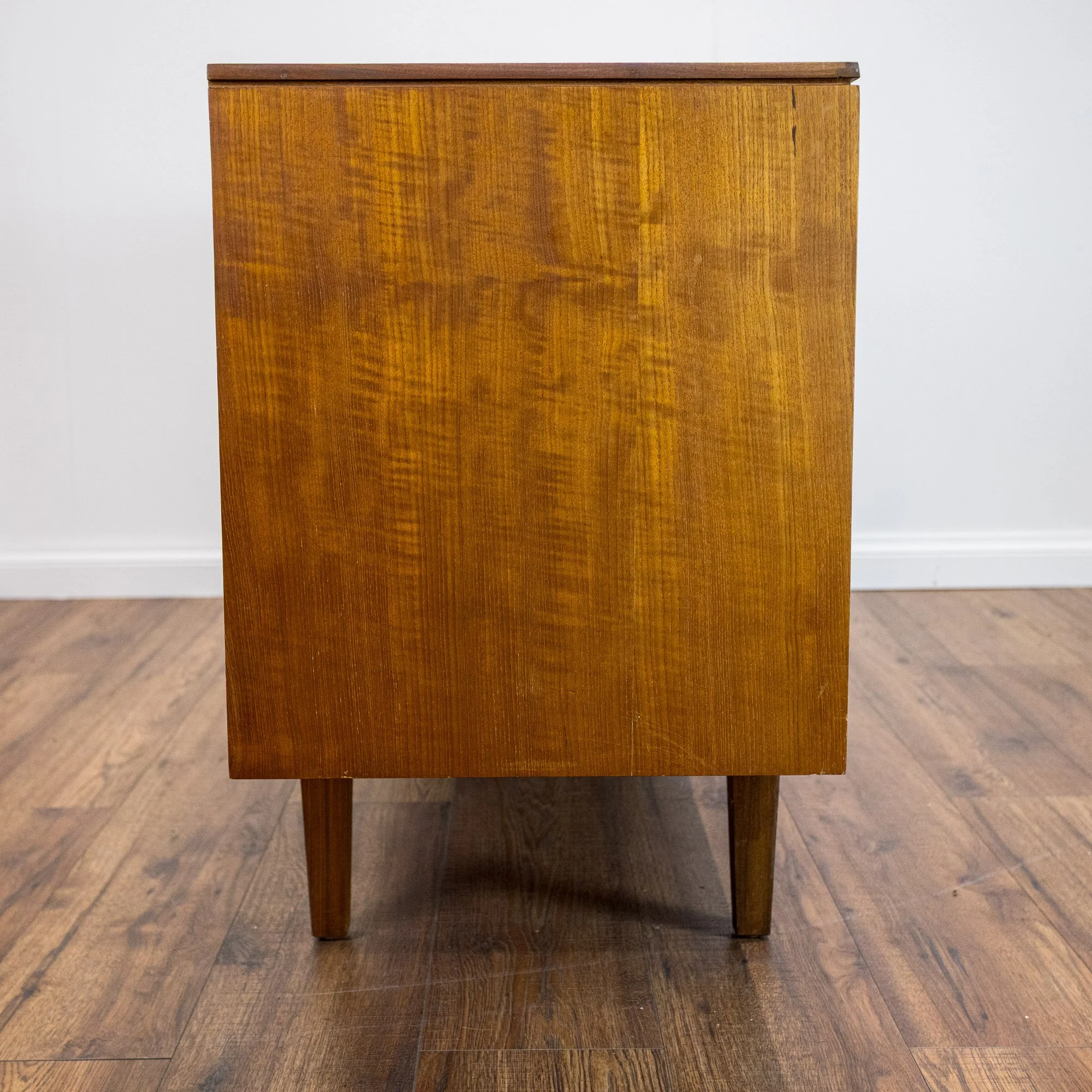 Archie Shine Long Teak Sliding Door Sideboard