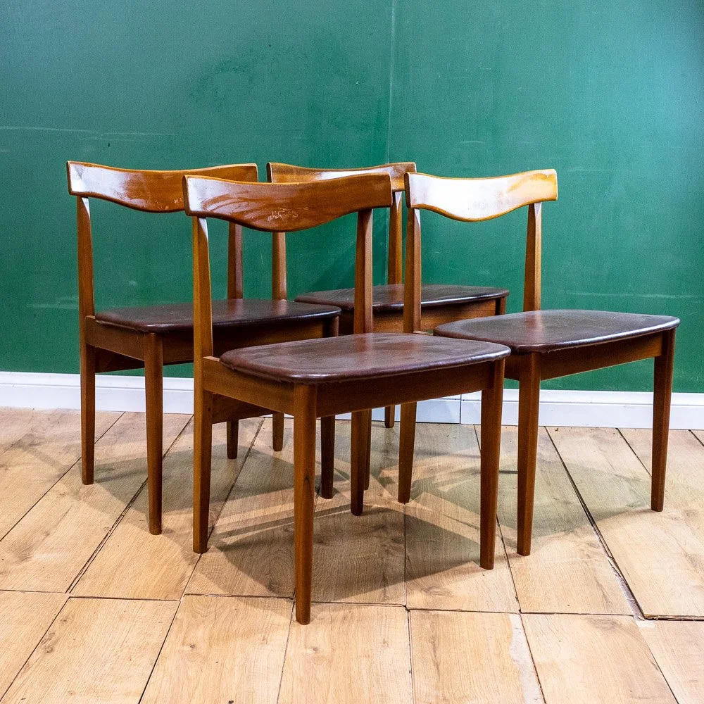 4x Mid-Century Teak Dining Chairs
