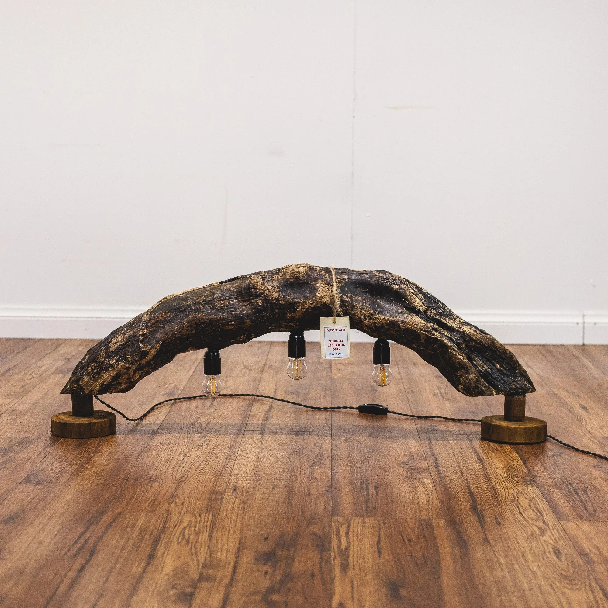 Natural Curved Driftwood Statement Table Lamp