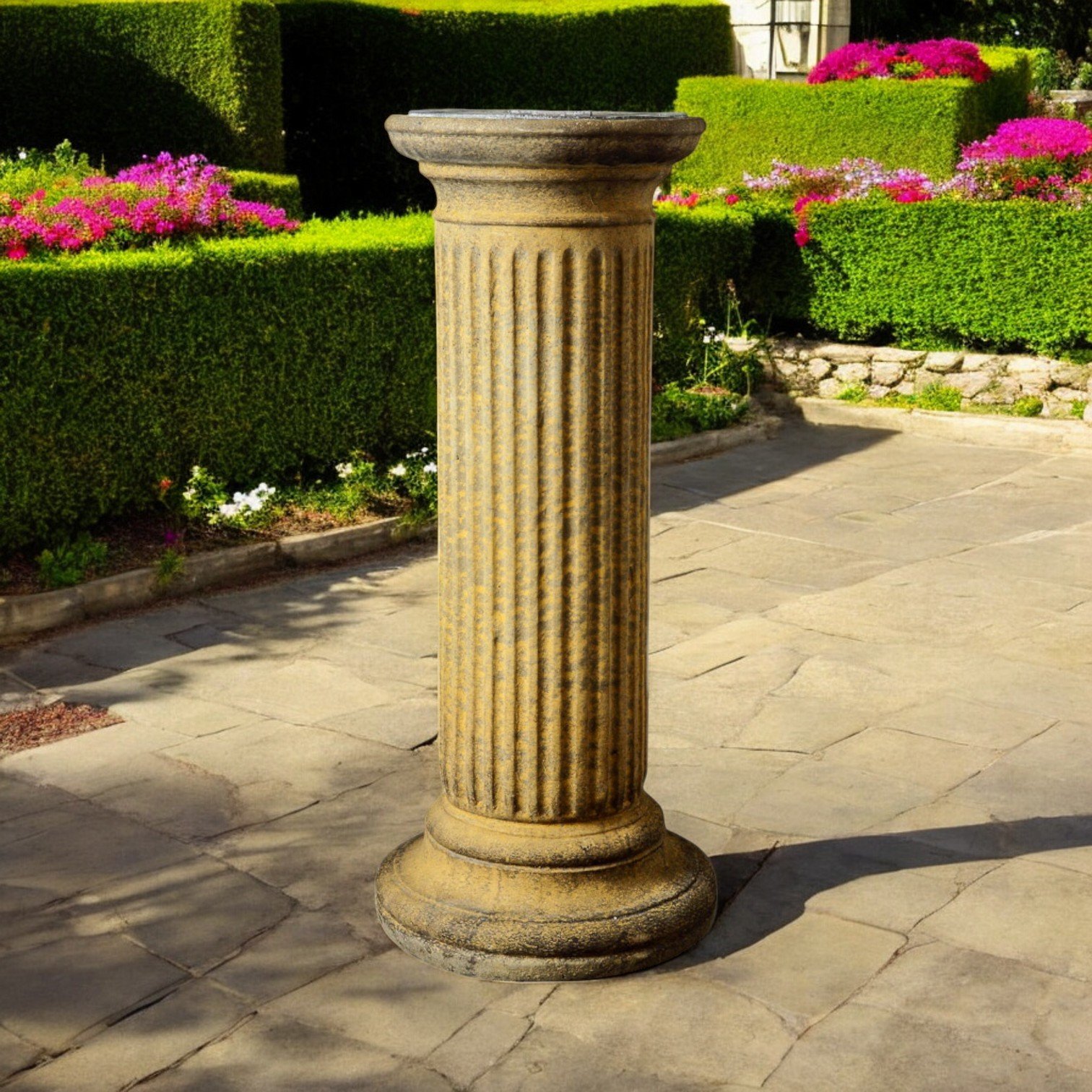 English Stone Fluted Sundial Column