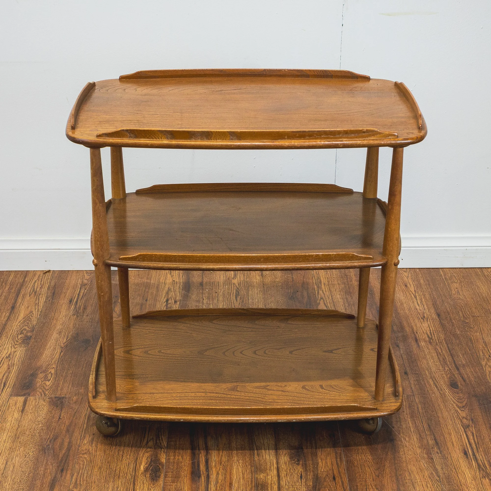 3 - Ercol Windsor Elm Model 458 3 Tier Tea Trolley -2.jpg