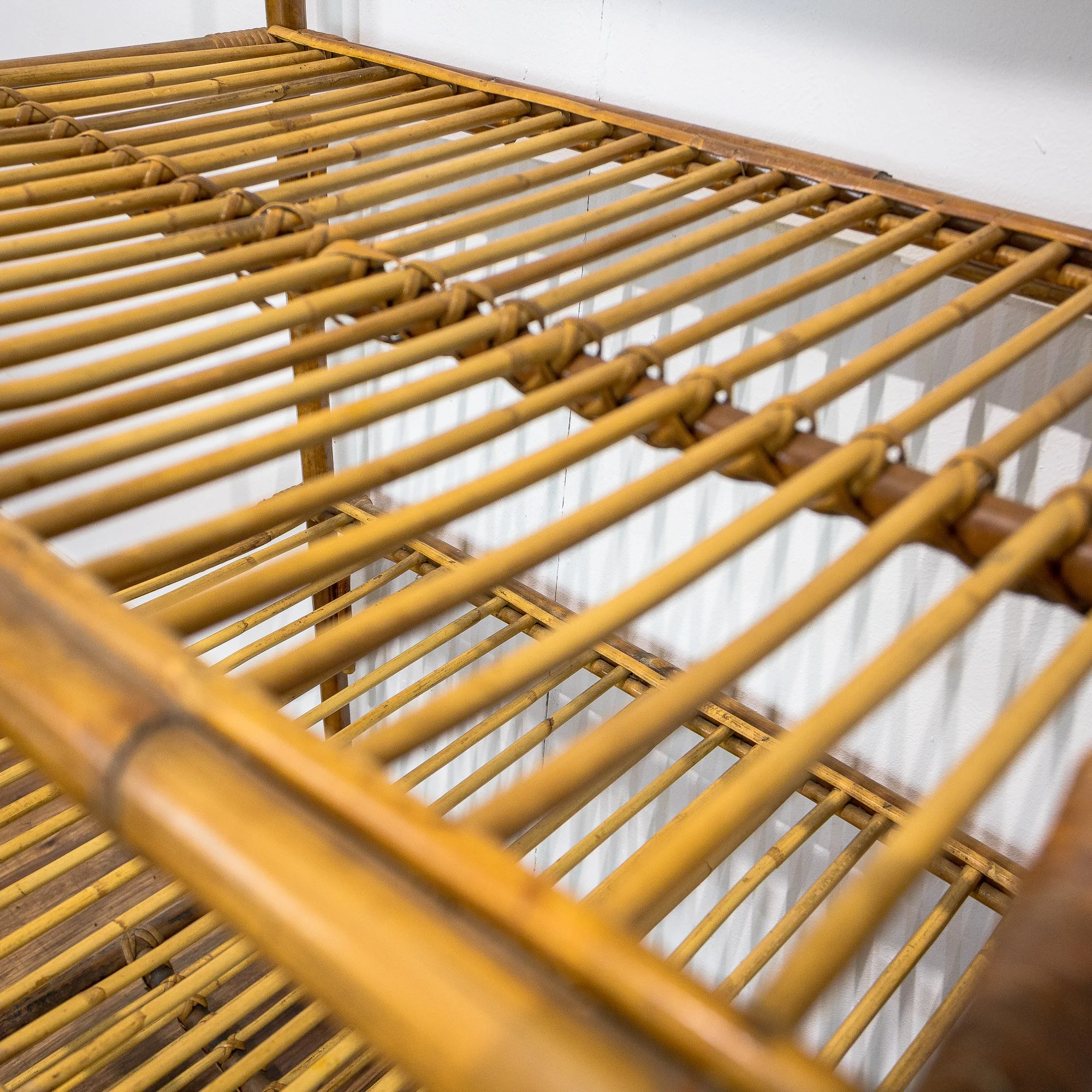 Vintage Arched 4 Tier Bamboo Shelving Unit