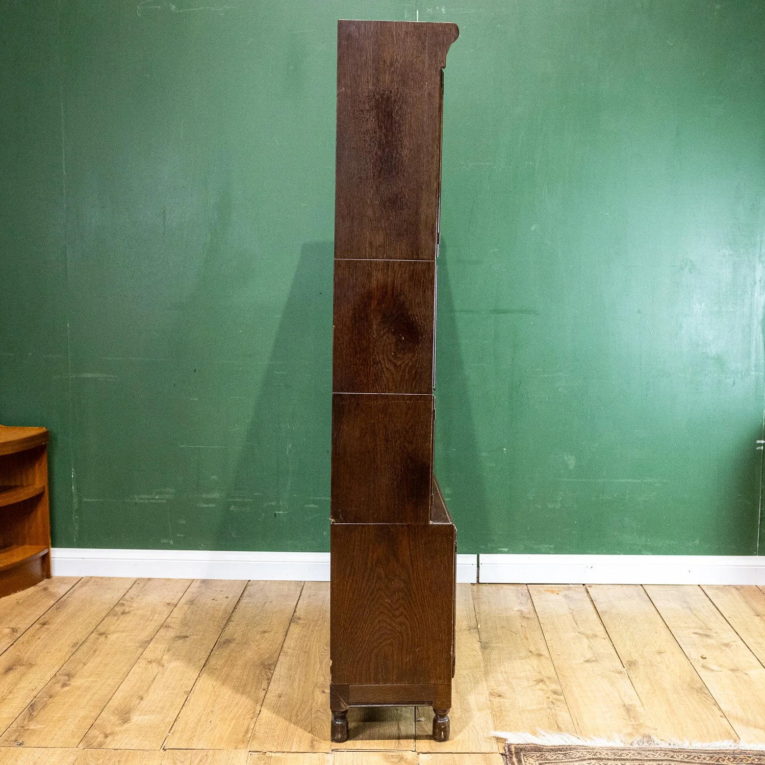 Minty Four Section Oak Stacking Secretaire Bookcase