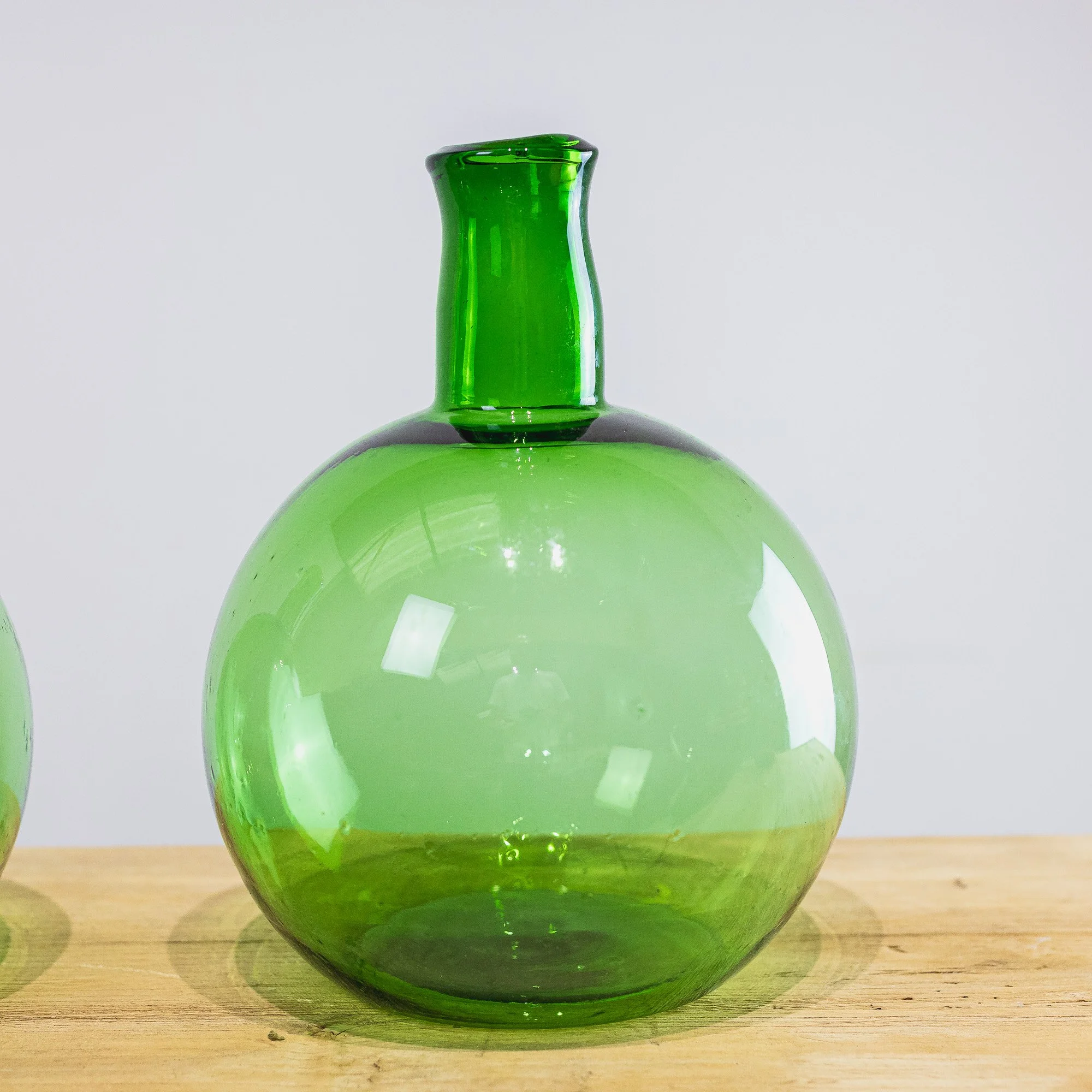 27. Vintage Green Glass Bulb Vase -2.jpg