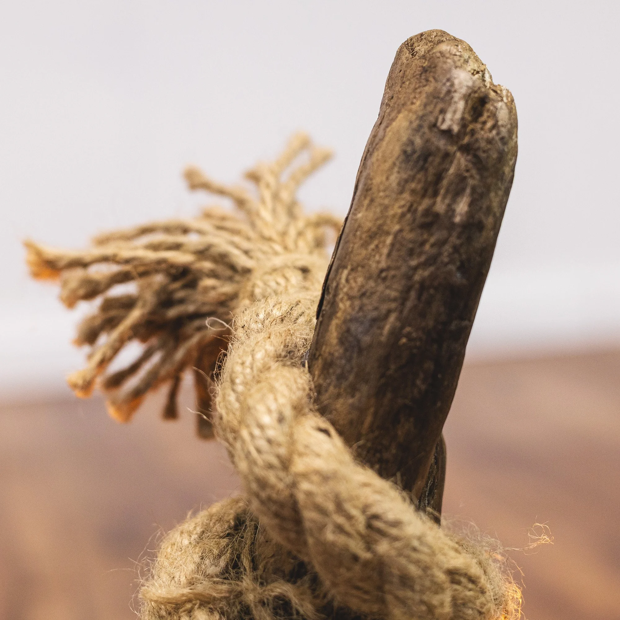 Handcrafted Natural Driftwood and Rope Twist Table Lamp – No. 2
