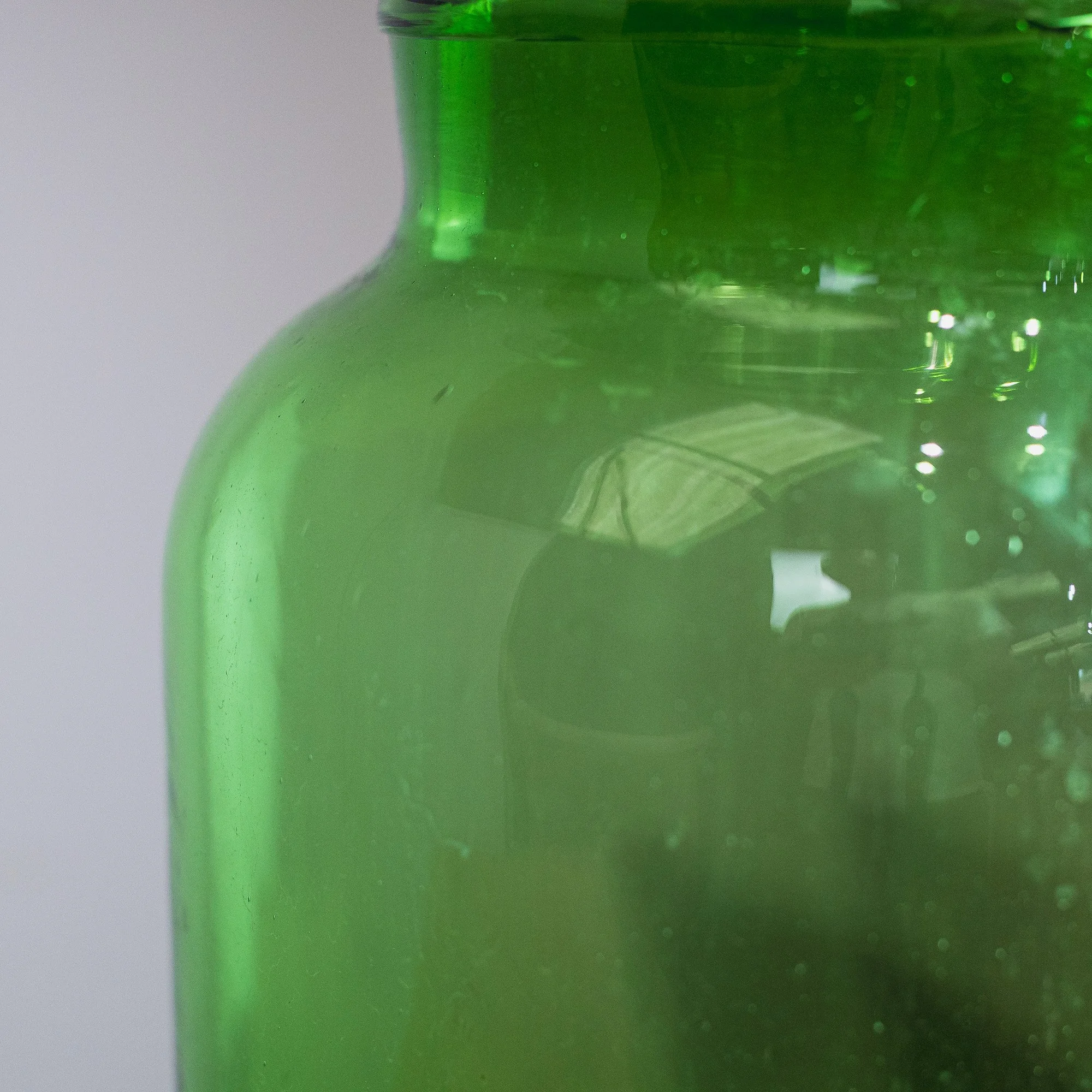 29. Large Green Tinted European Glass Vase -5.jpg