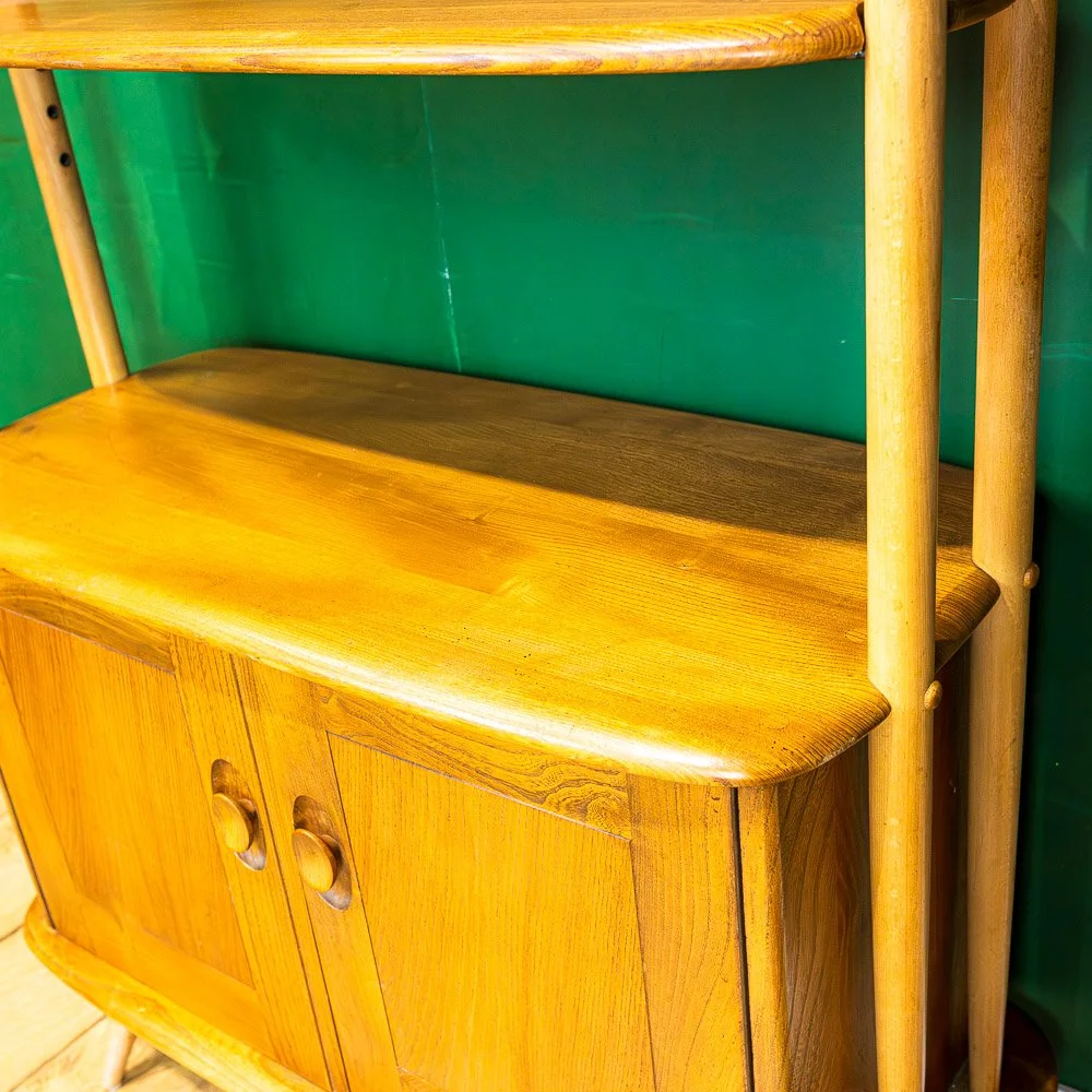 Ercol Blonde Elm 'Giraffe' Room Divider / Bookshelf Model 363
