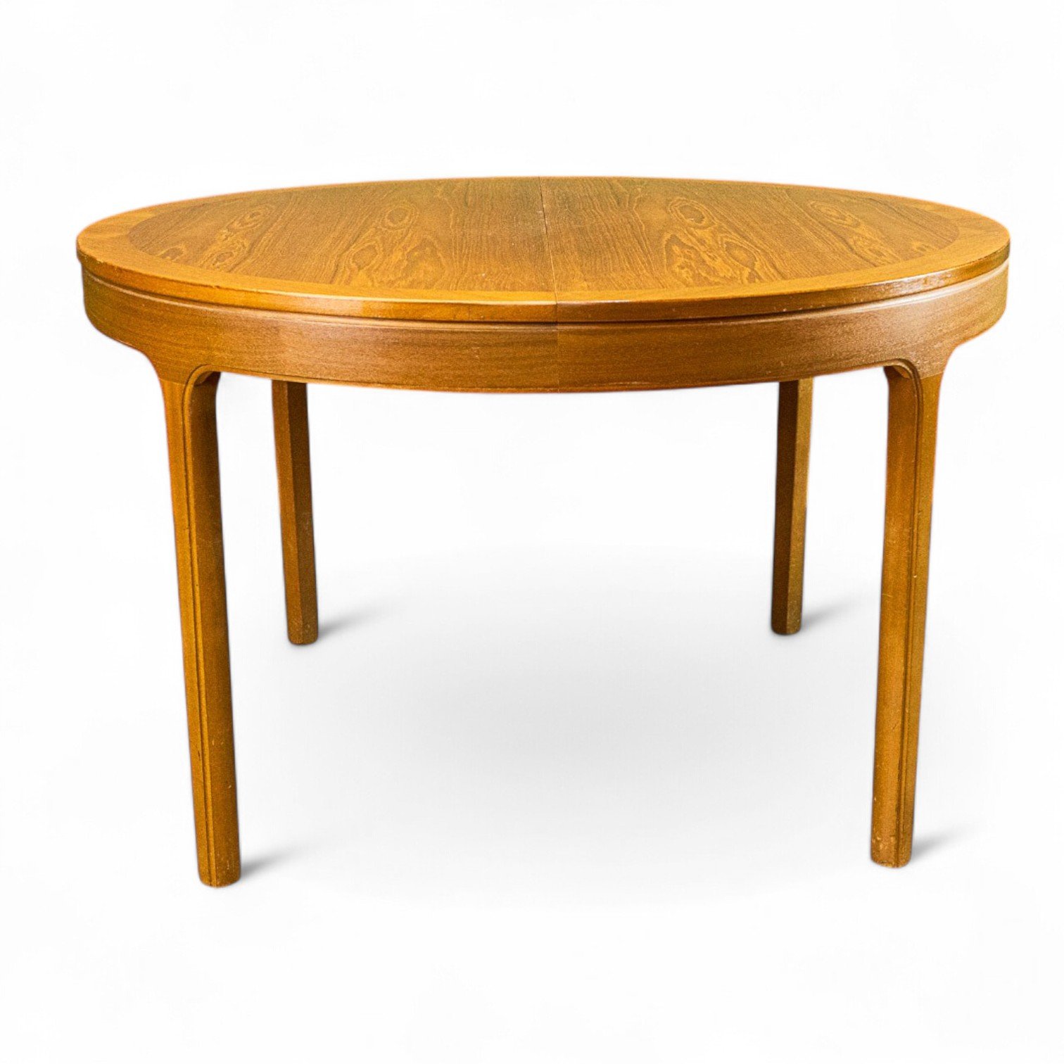 Nathan Round Extending Crossbanded Teak Dining Table