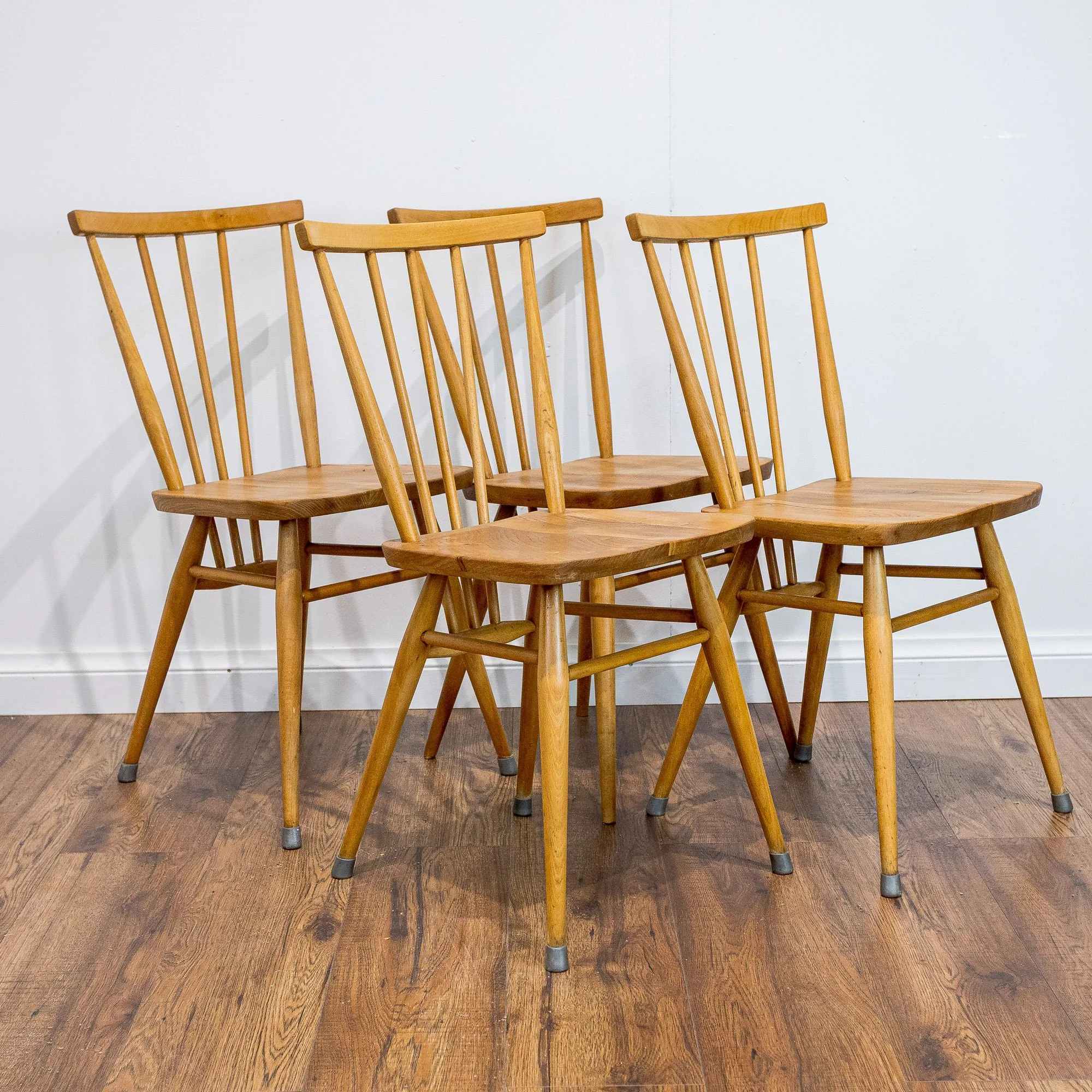 Ercol Model 391 Blue Label Elm and Beech Dining Chairs – Set of 4