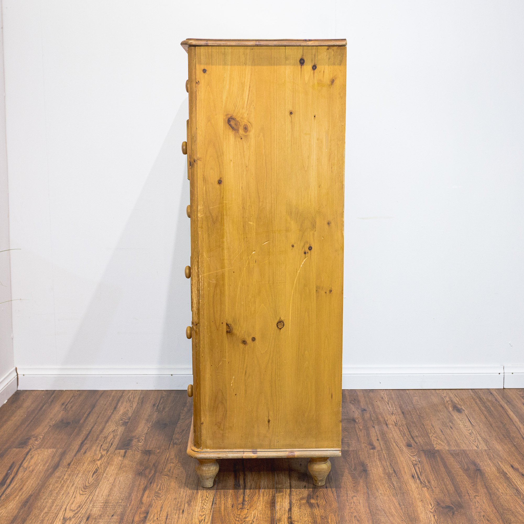 Victorian-Style Pine Seven-Drawer Tallboy