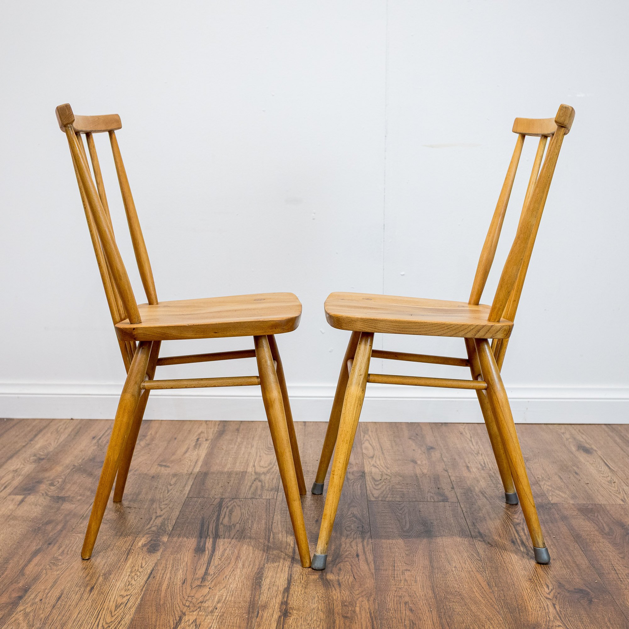 Ercol Model 391 Blue Label Elm and Beech Dining Chairs – Set of 4