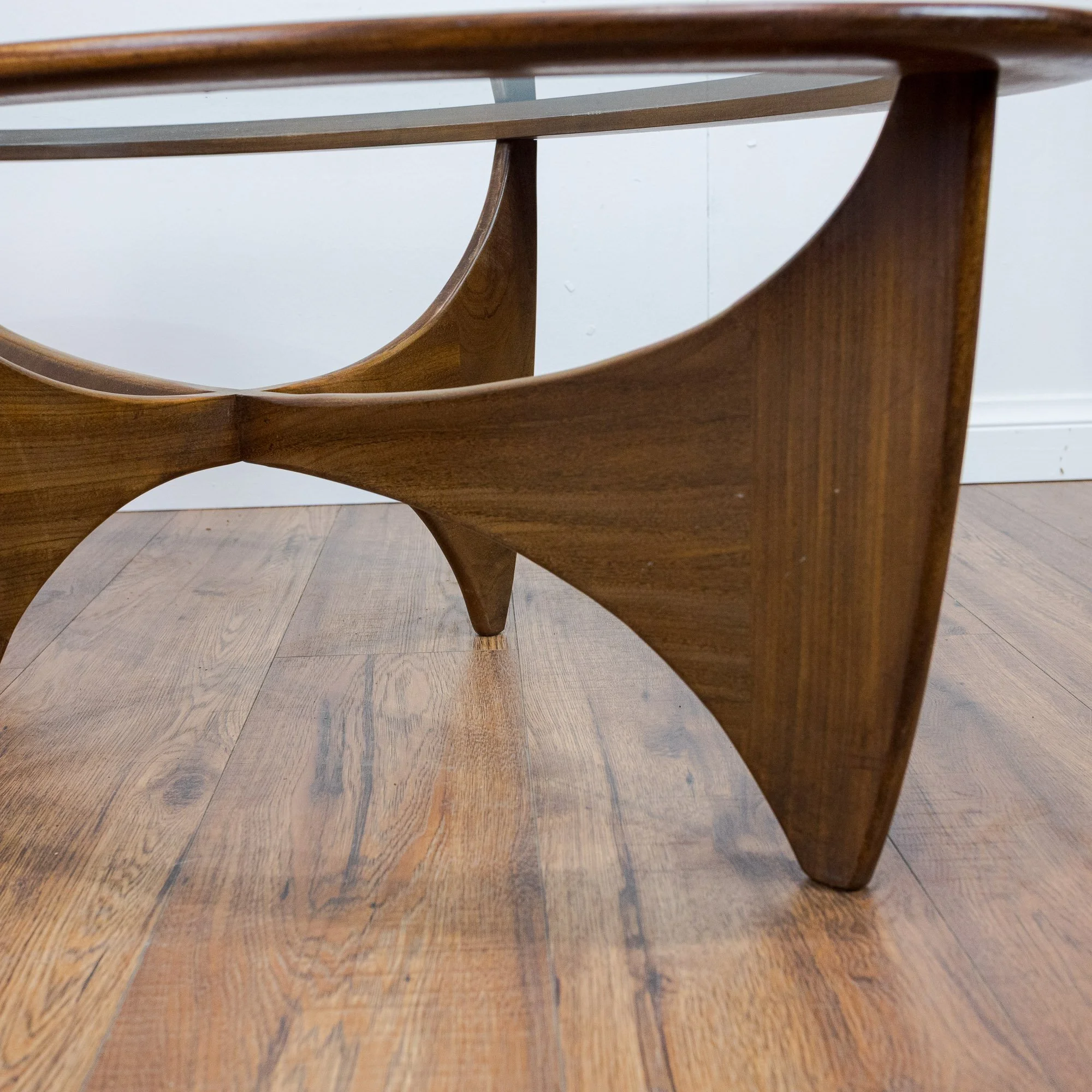 G Plan Oval Astro Glass & Teak Coffee Table