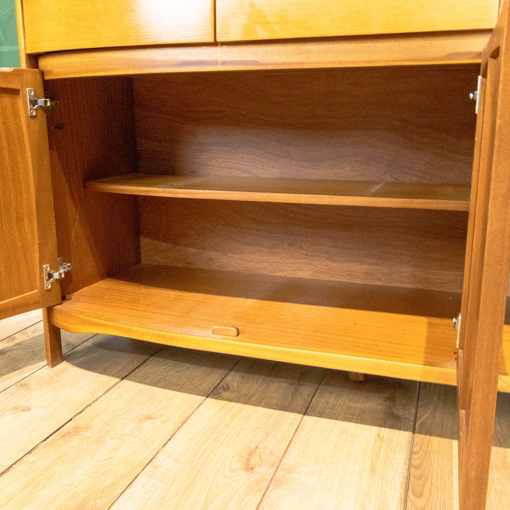 Nathan Squares Curved Teak Sideboard