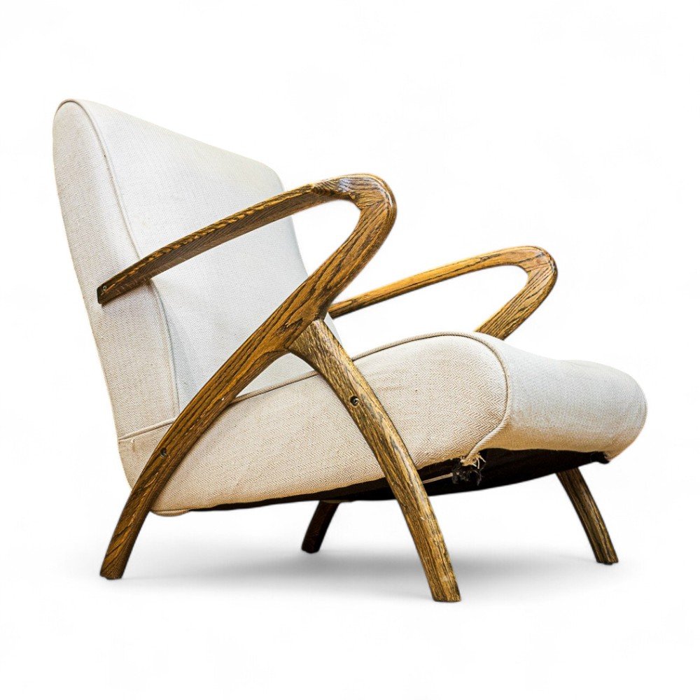 Mid Century Oak Fireside Armchair