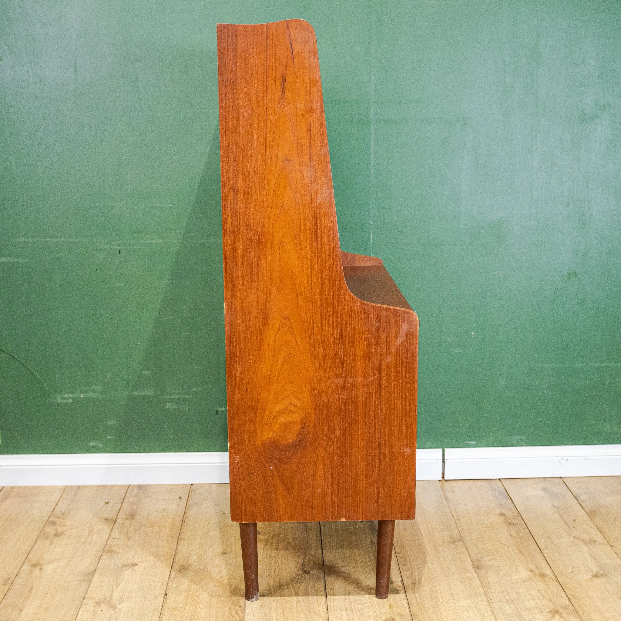 Danish Teak Secretaire Bureau Desk by Erik Petersen