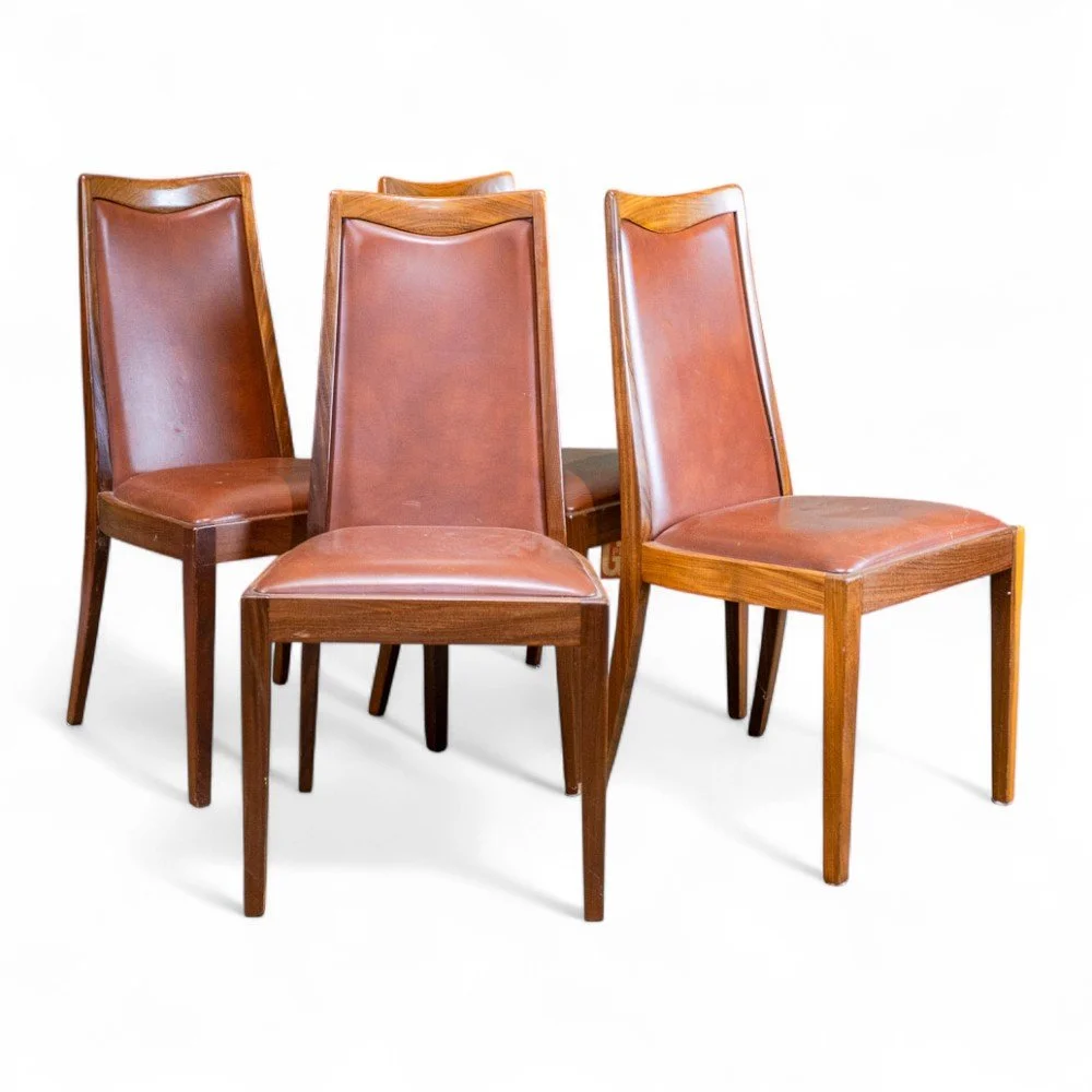 G Plan Fresco 4x Brown Vinyl Dining Chairs