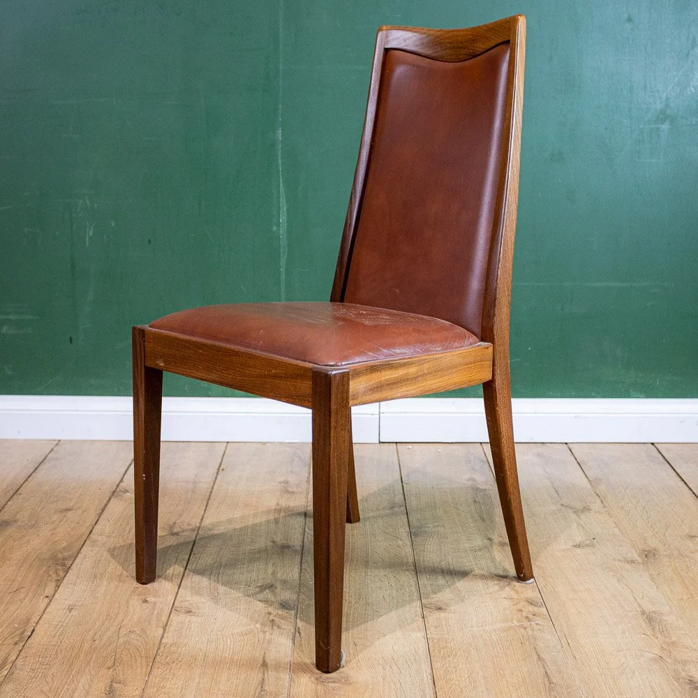 G Plan Fresco 4x Brown Vinyl Dining Chairs