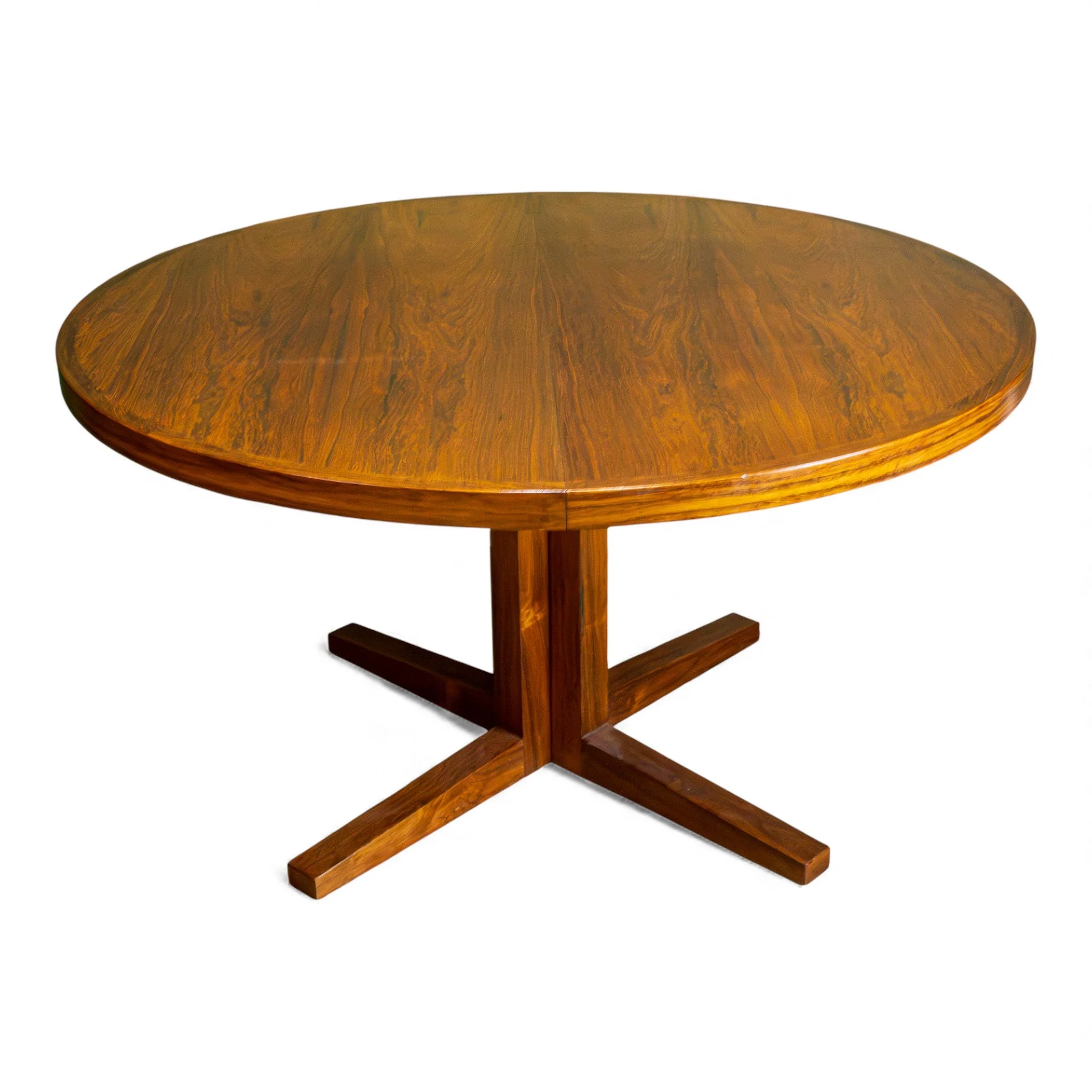 Round Extending Rosewood Dining Table by John Mortensen for Heltborg Møbler