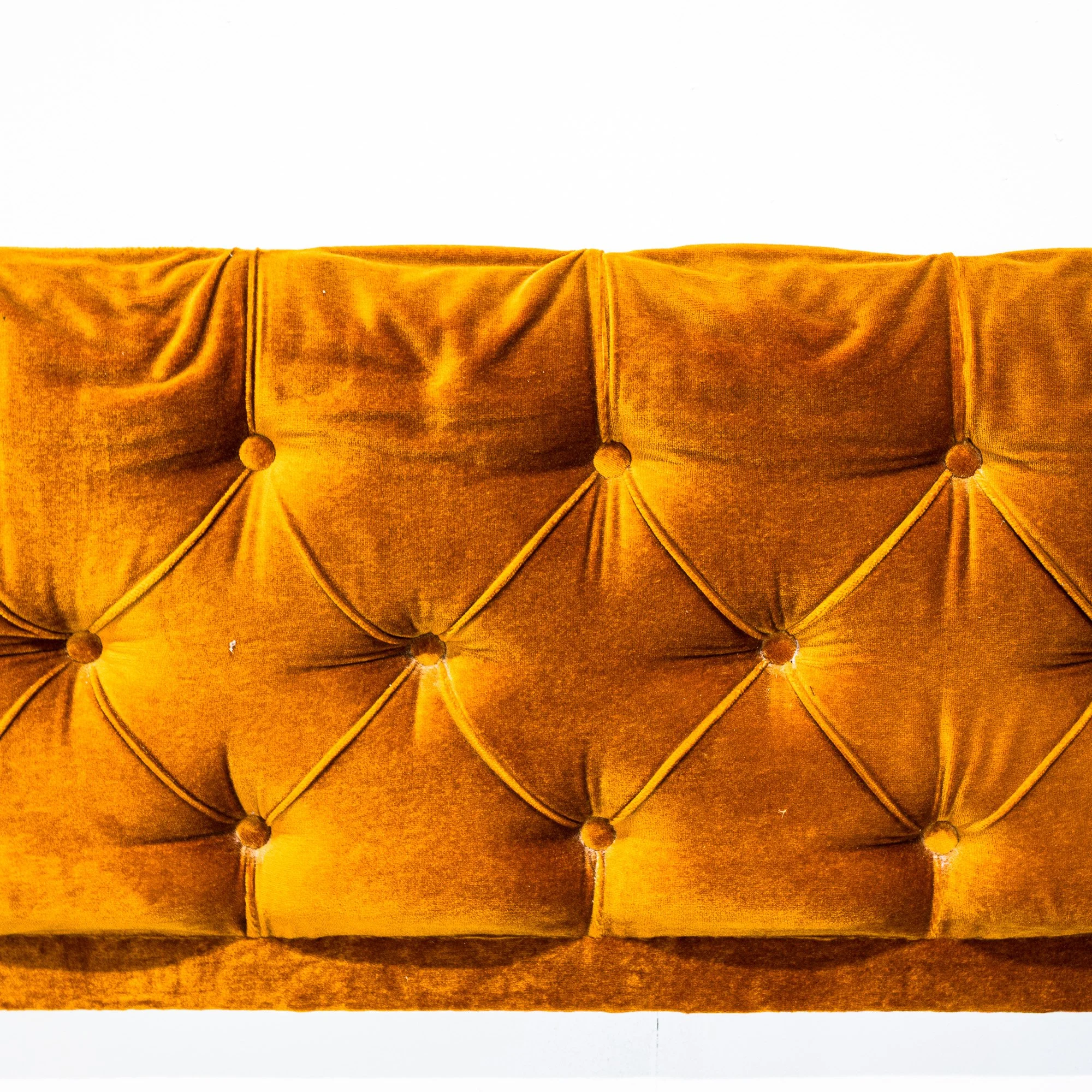 G Plan Fresco Teak Double Button Back Headboard with Floating Bedside Cabinets by V. B. Wilkins