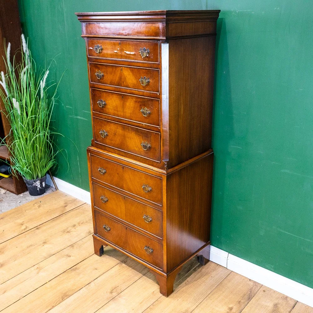 Georgian Style Walnut Small Chest on Chest