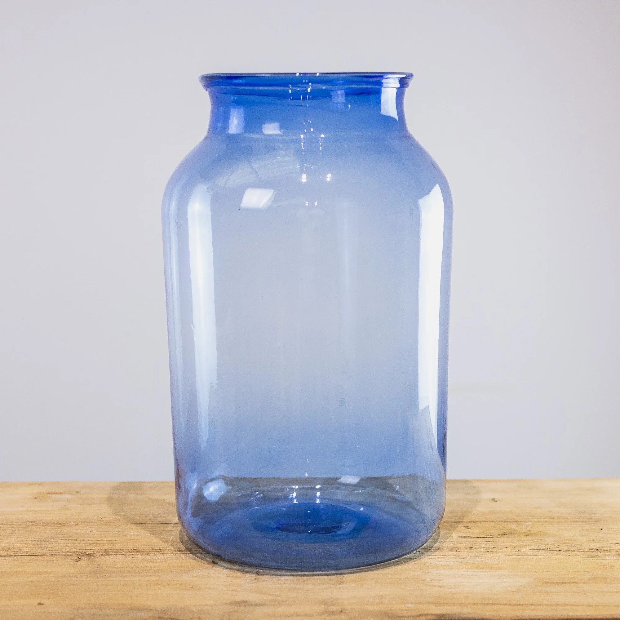 28. Large Blue Tinted European Glass Vase -1.jpg