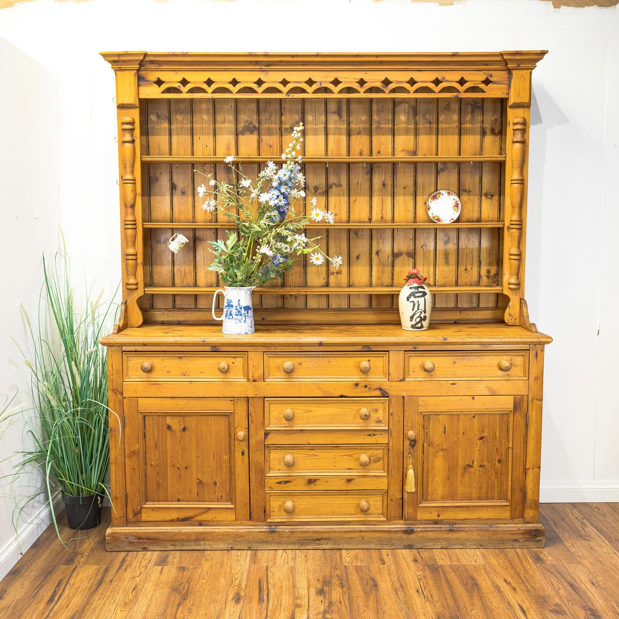 Large Country Farmhouse Pine Dresser