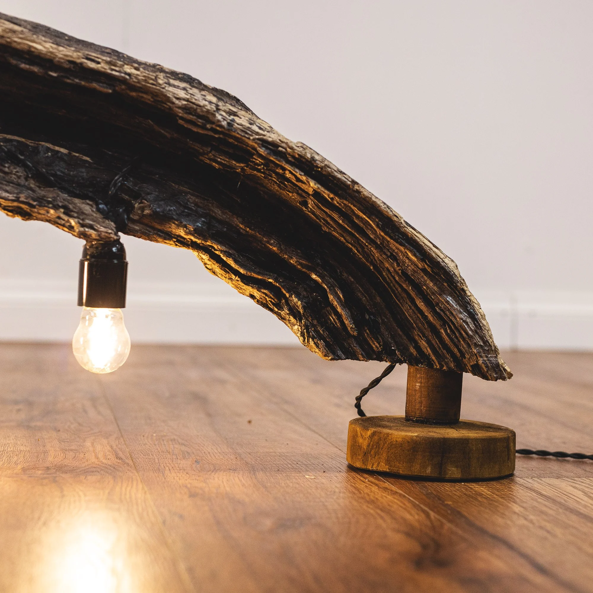 Natural Curved Driftwood Statement Table Lamp