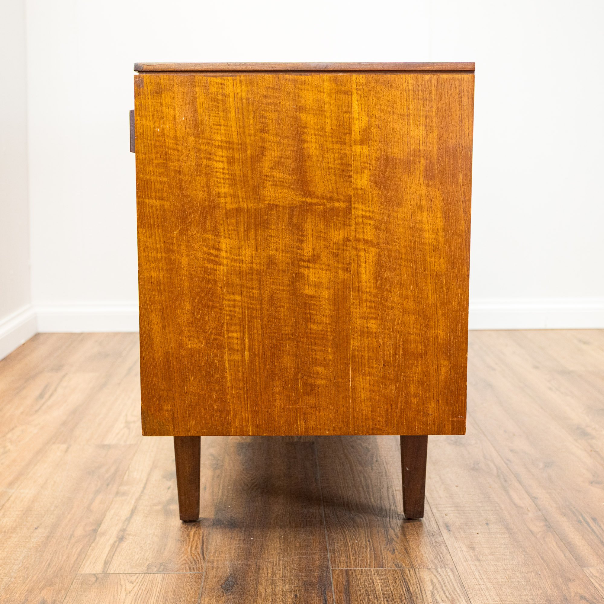 Archie Shine Long Teak Sliding Door Sideboard