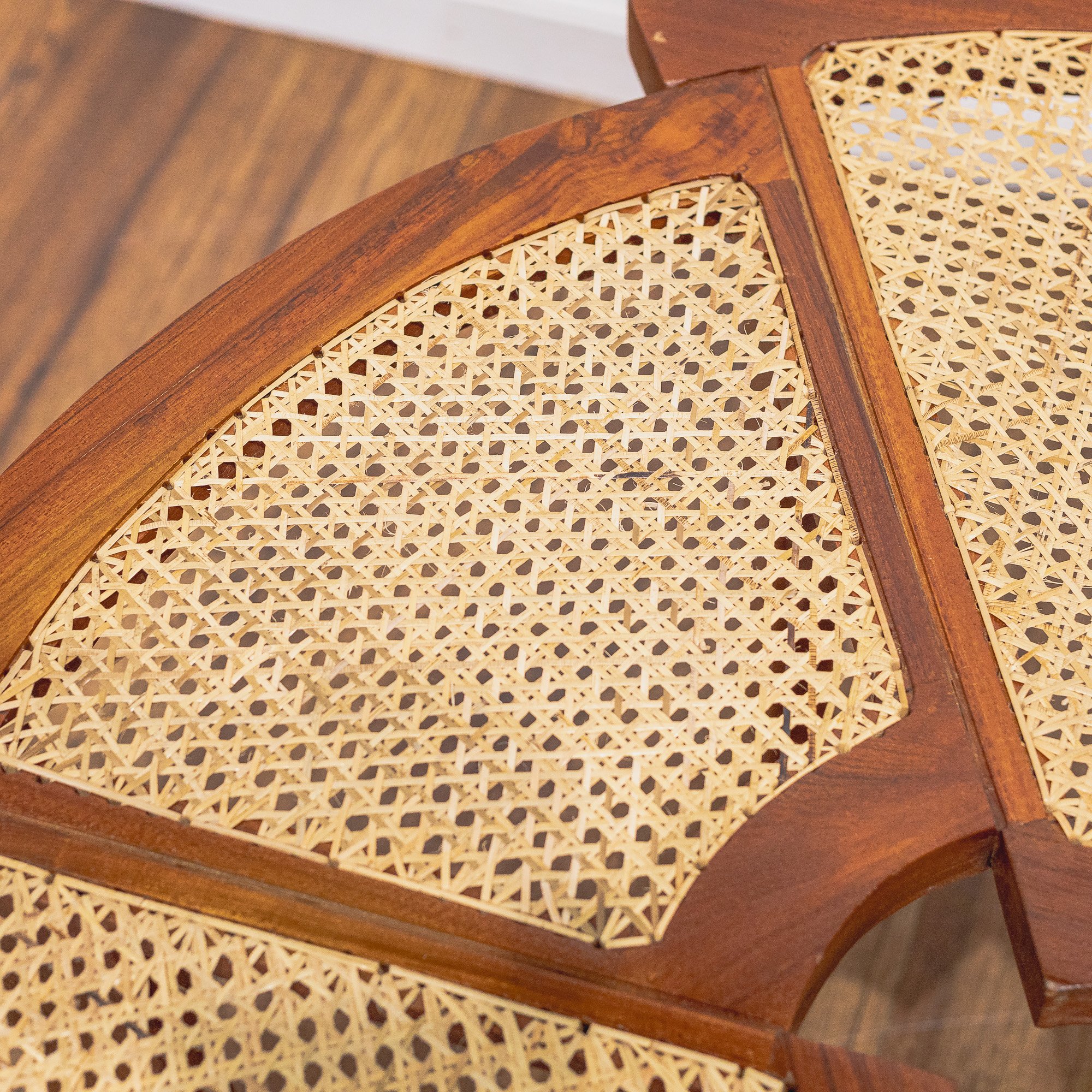 Charlotte Perriand style 'Rio' Asymmetrical Teak and Cane Coffee Table -9.jpg