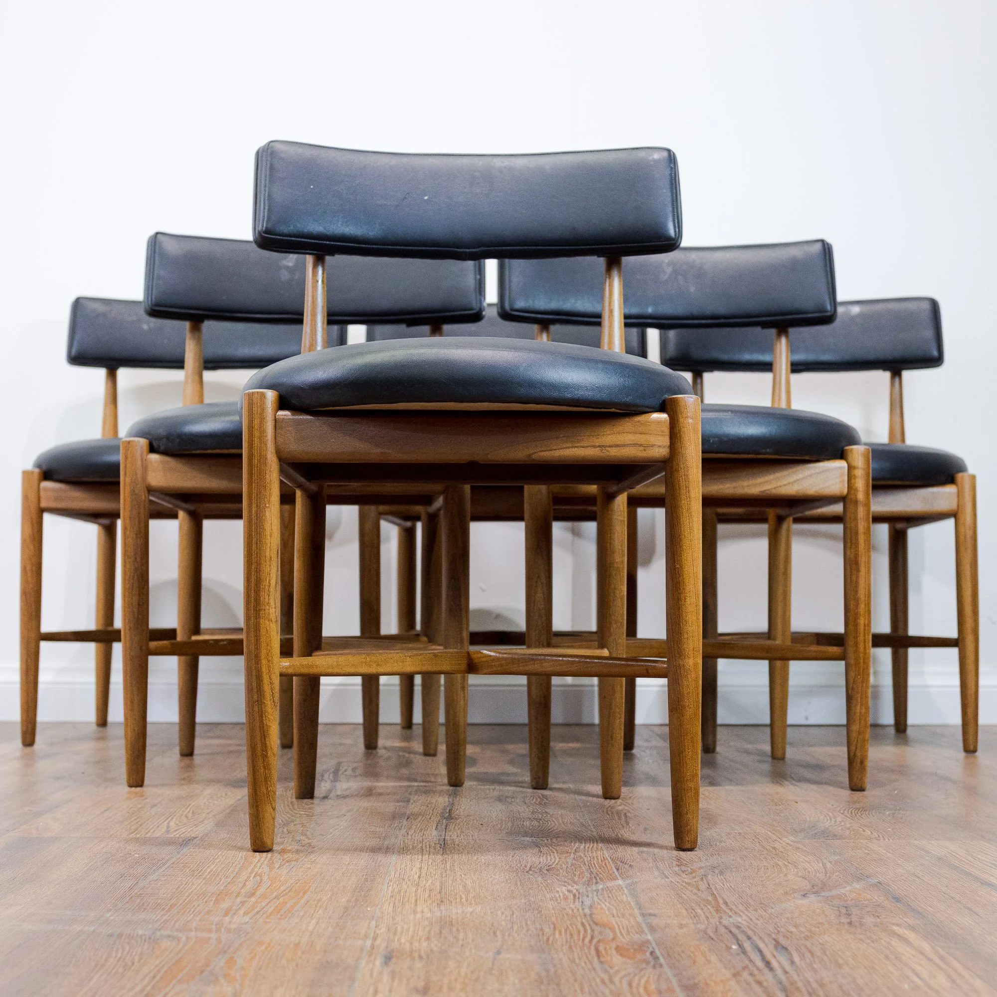 6x G Plan Fresco Round Dining Chairs by Victor B. Wilkins