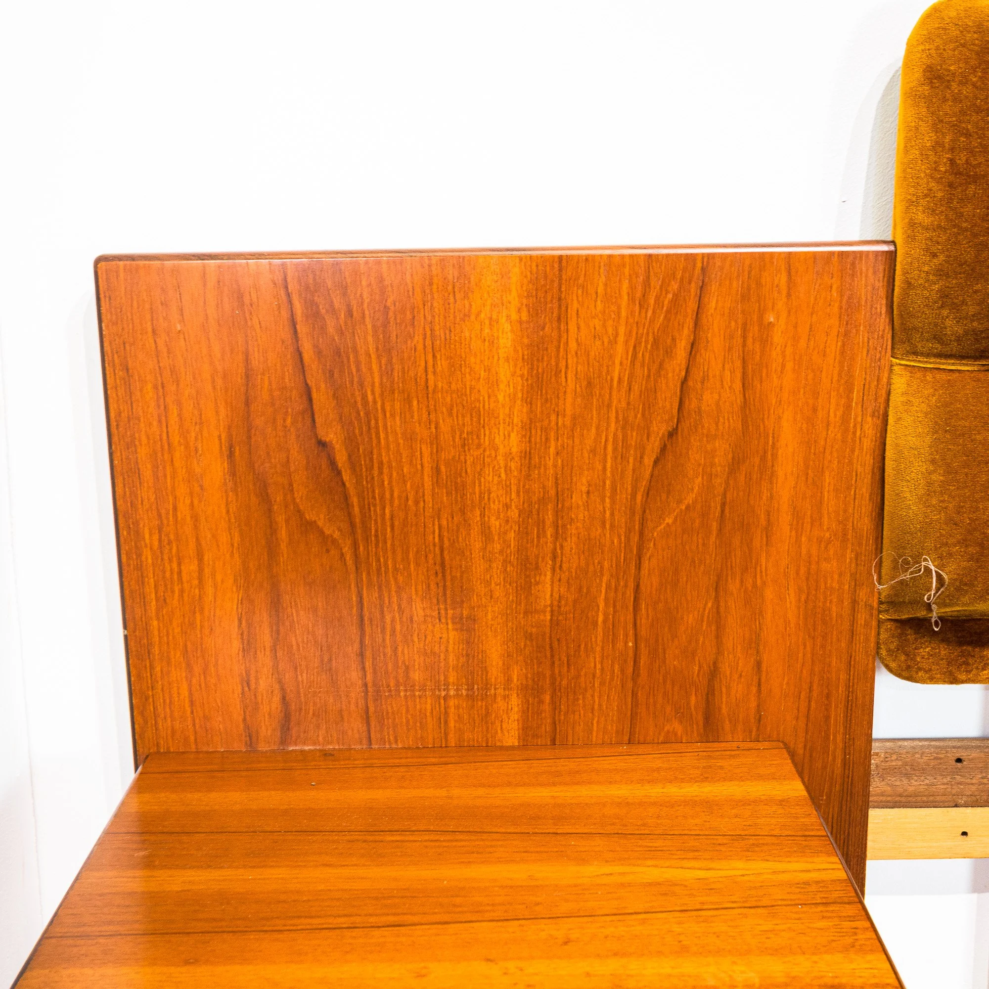 G Plan Fresco Teak Double Button Back Headboard with Floating Bedside Cabinets by V. B. Wilkins