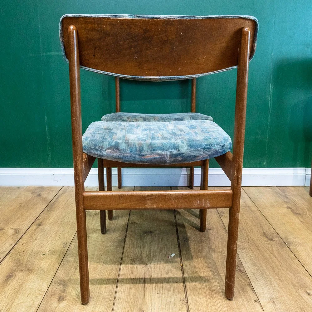 Mid-Century Teak Round Dining Table & 4 Chairs