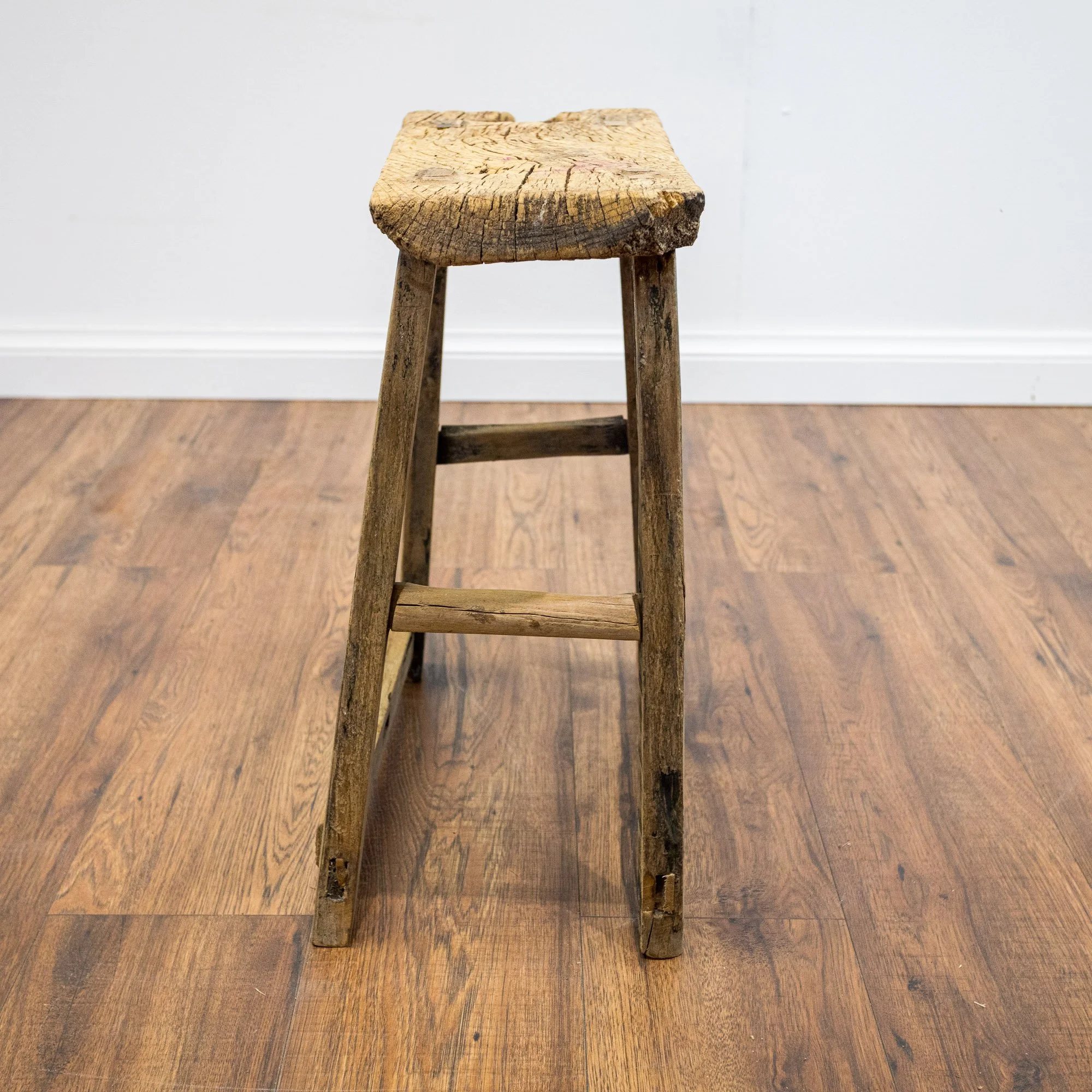 Rustic Reclaimed Elm Stool