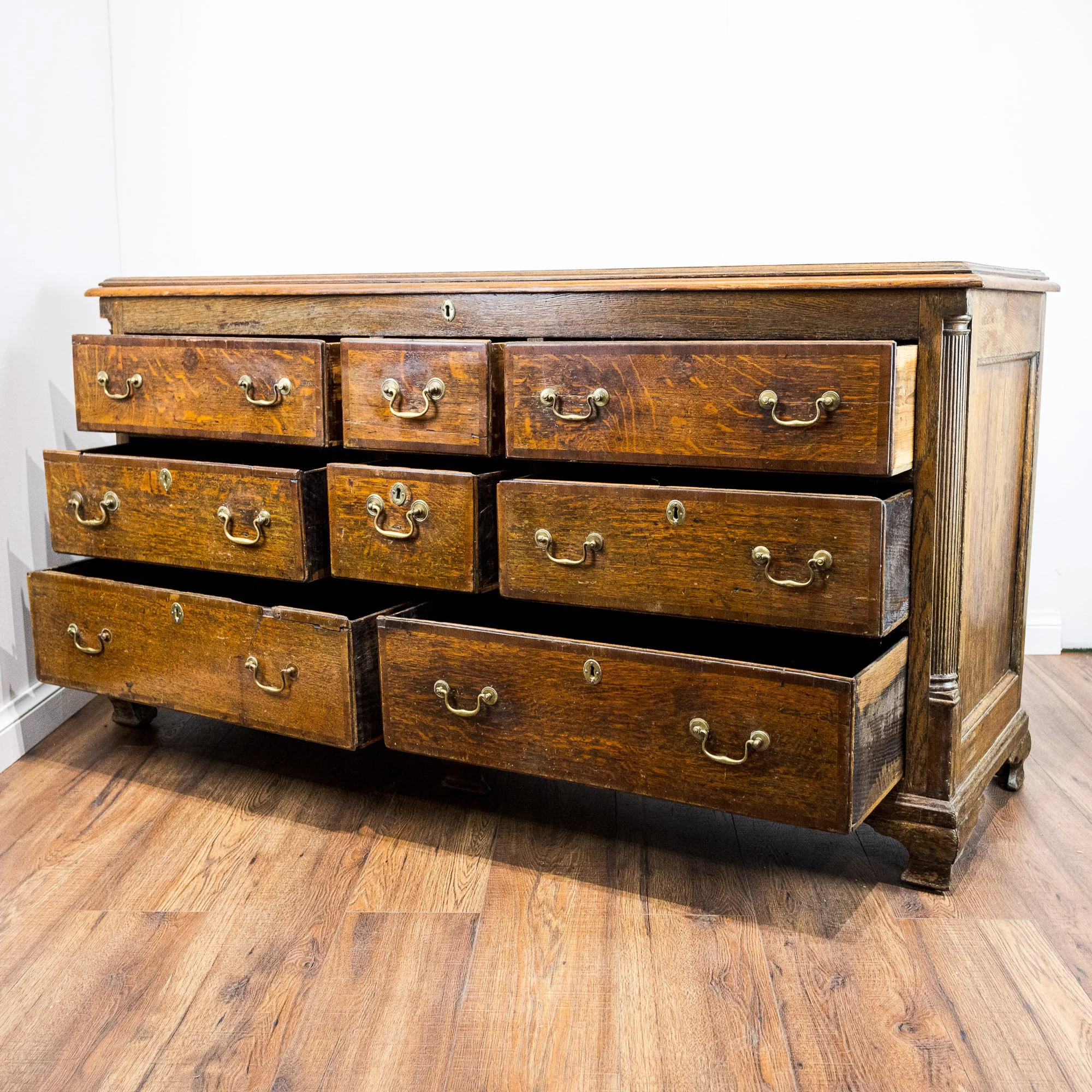 George III Oak 8 Drawer Sideboard