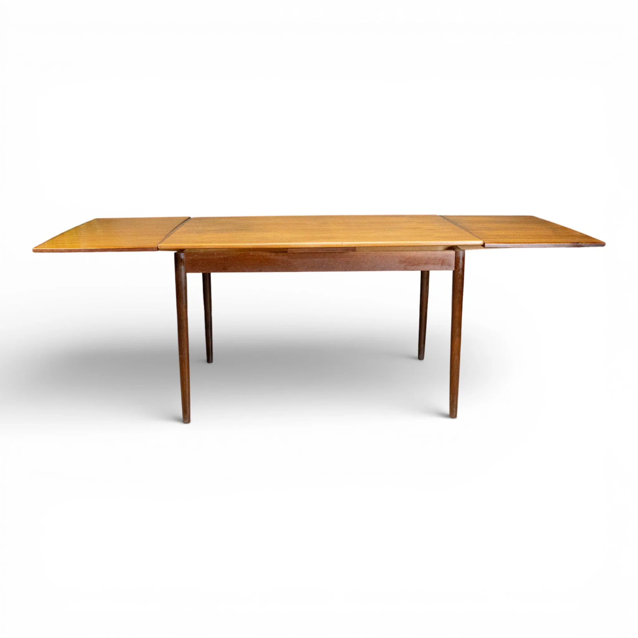 Danish Teak Draw Leaf Dining Table by Soborg Møbelfabrik
