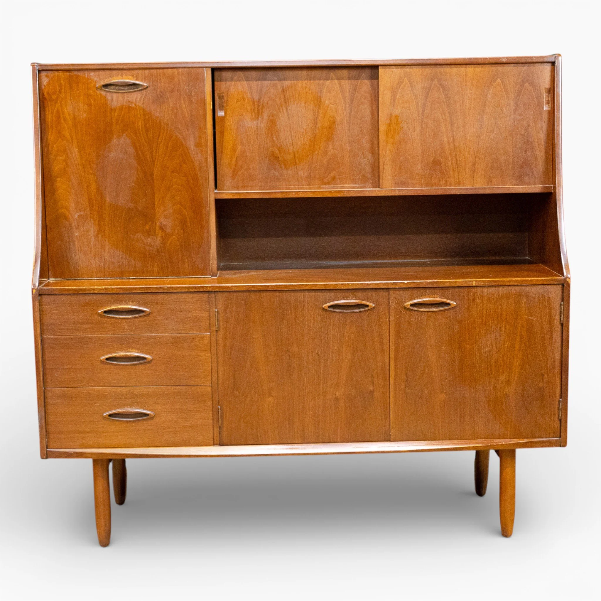 Jentique Teak Mid Century Highboard Cocktail Cabinet